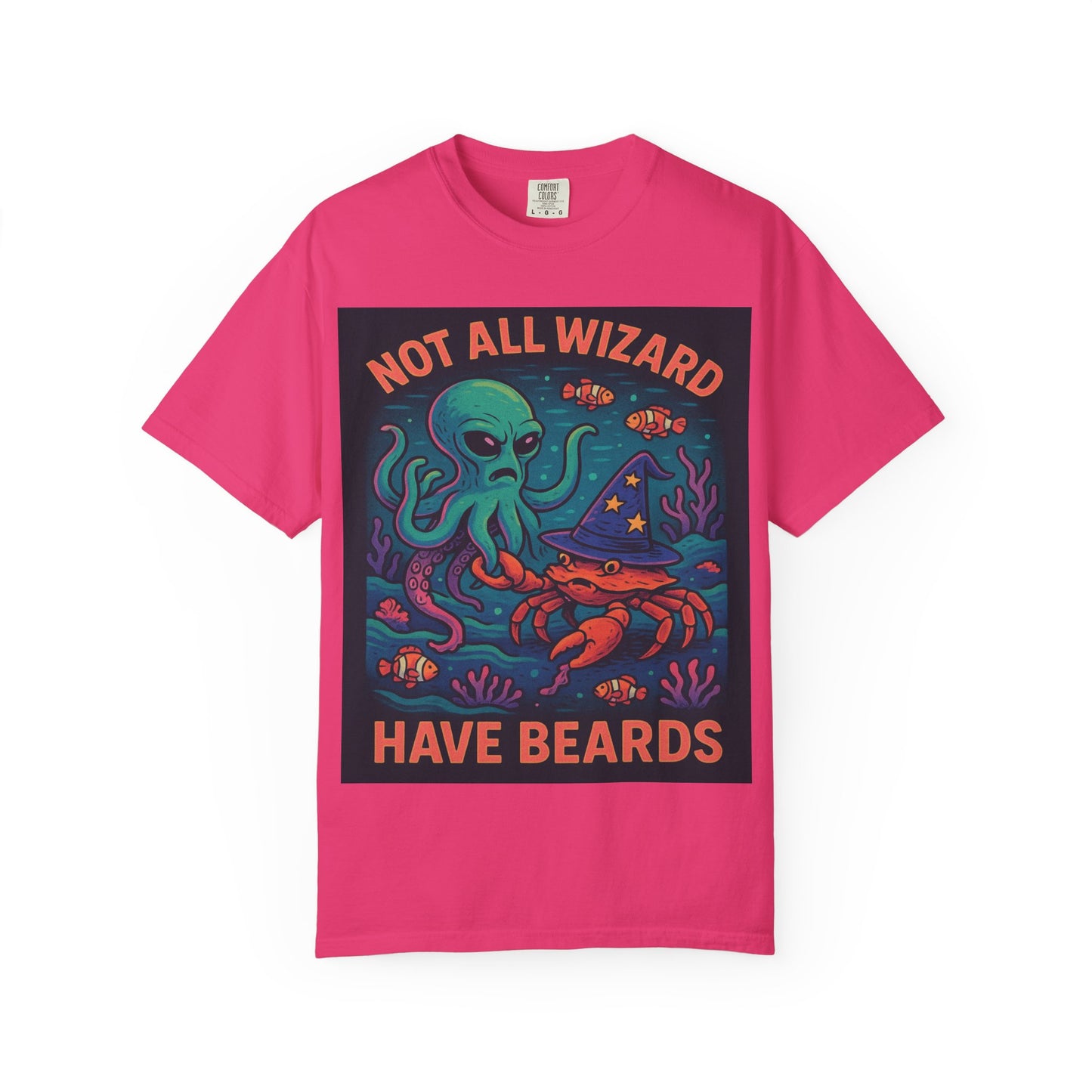 Funny Octopus & Crab T-Shirt - "Not All Wizards Have Beards"