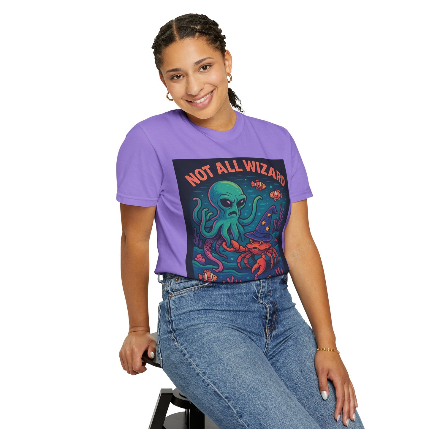 Funny Octopus & Crab T-Shirt - "Not All Wizards Have Beards"