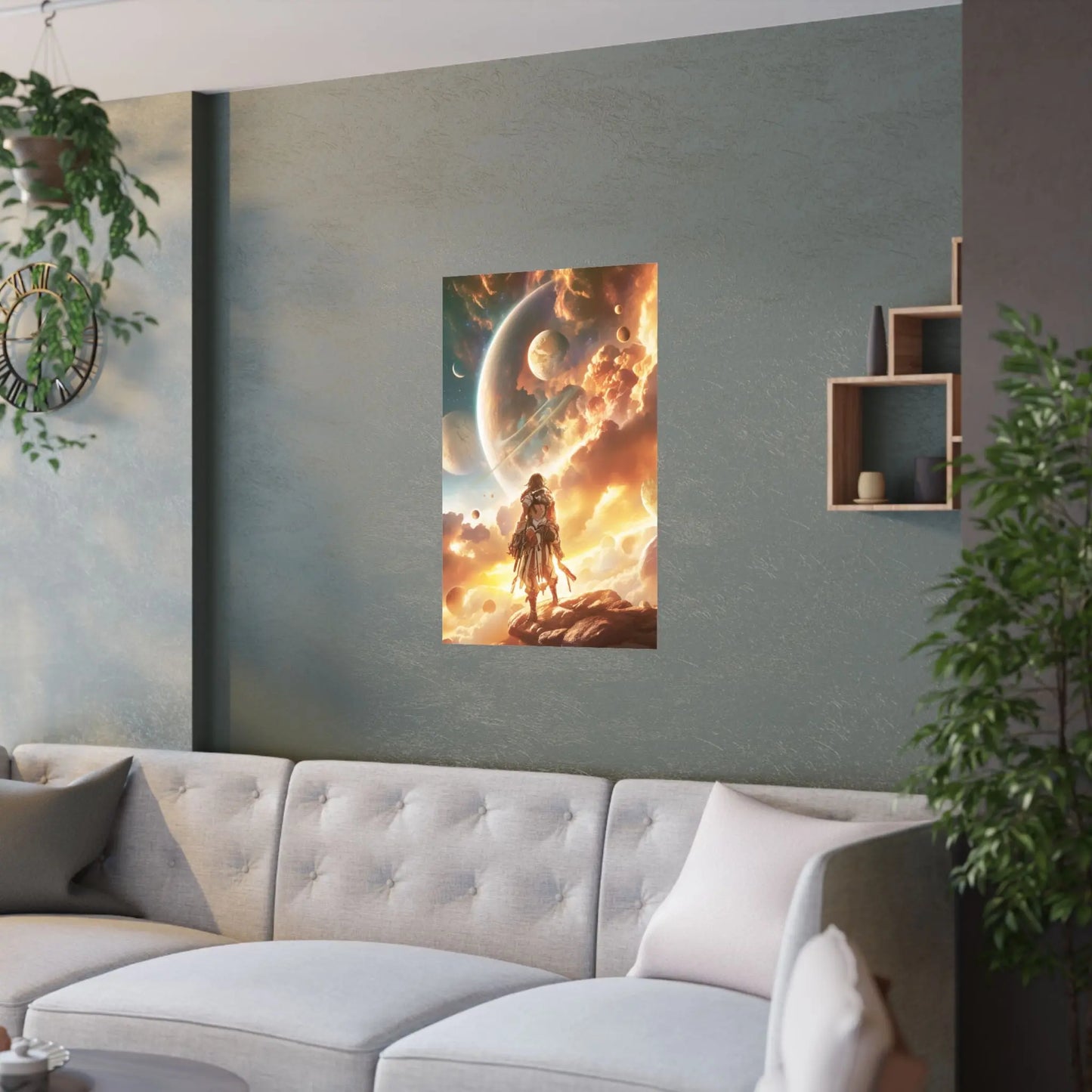 Satin Poster — Epic Space Explorer Sunset Wall Art Printify