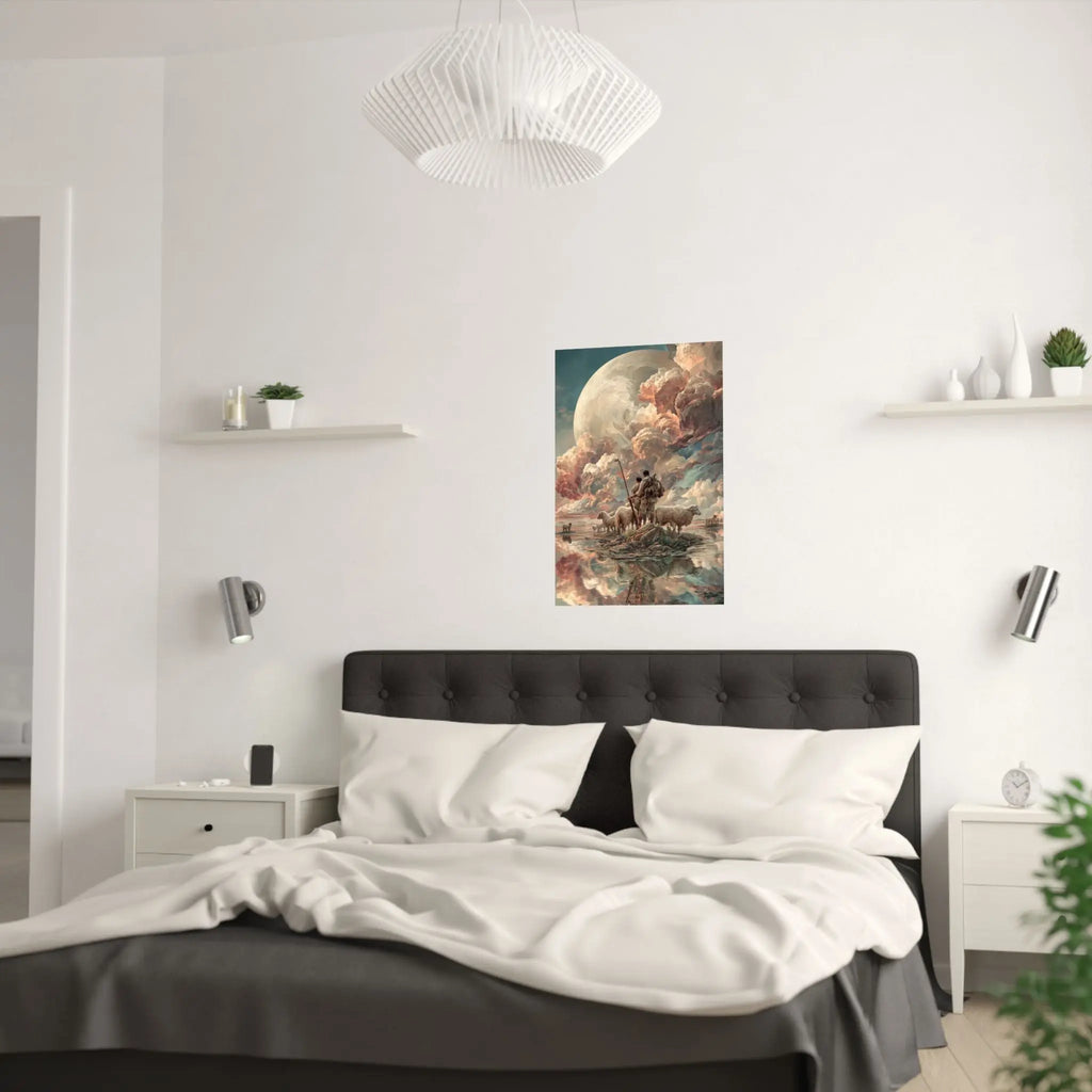 Satin Poster — Shepherd & Flock Moonlit Fantasy Print (210gsm) Printify