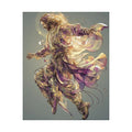 Jesus Christ Satin Poster — Ethereal Gold & Purple Religious Wall Art Printify