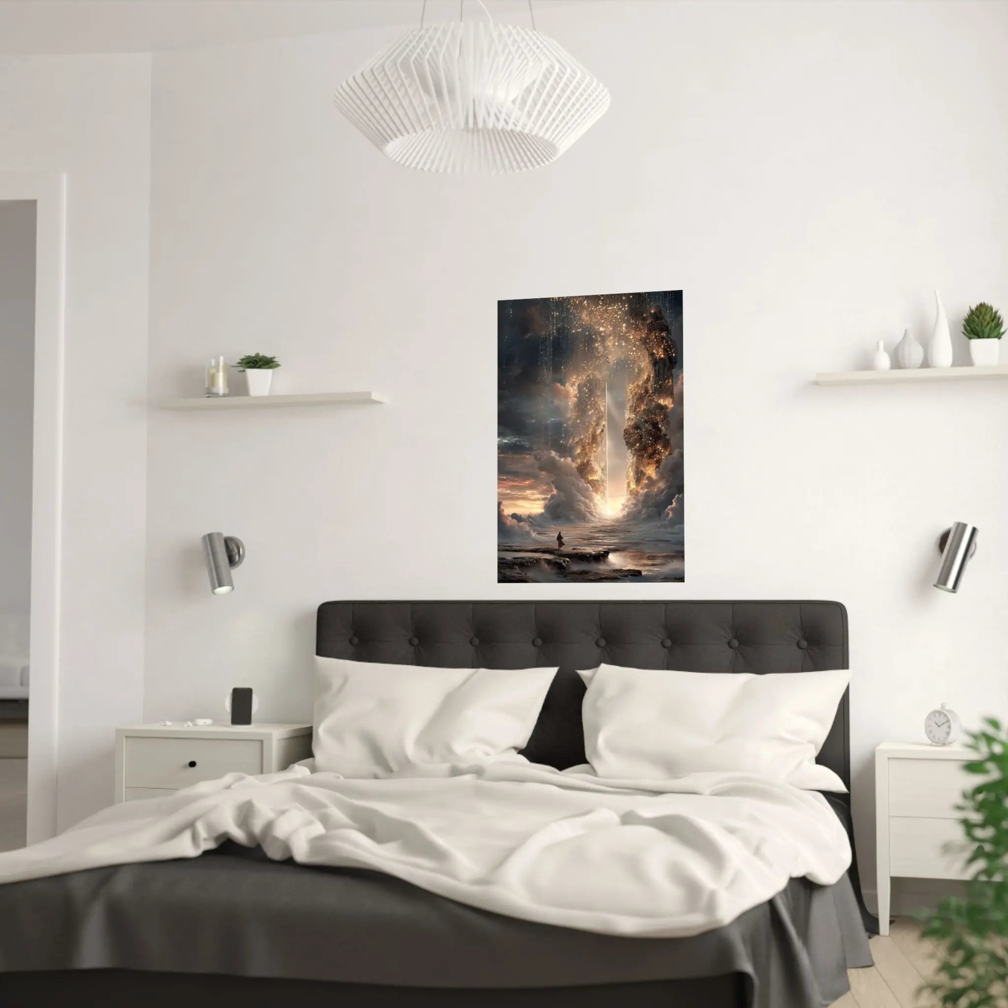 Satin Poster — Epic Fantasy Skyline Wall Art (210gsm) Printify
