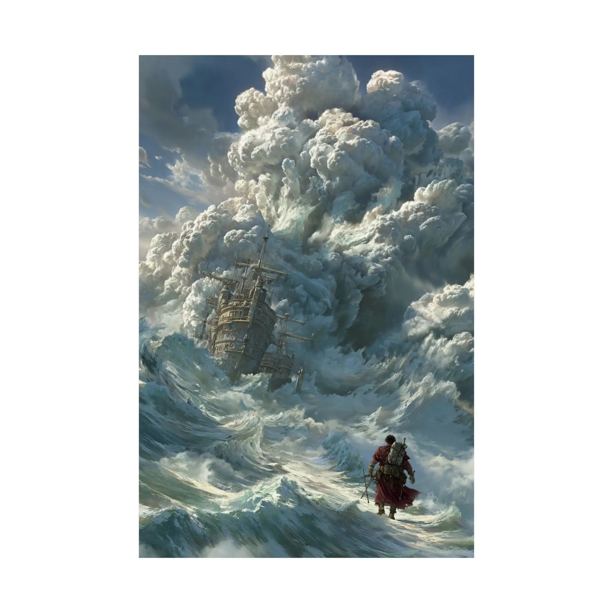 Satin Poster — Stormy Sea Shipwreck Art Print Printify