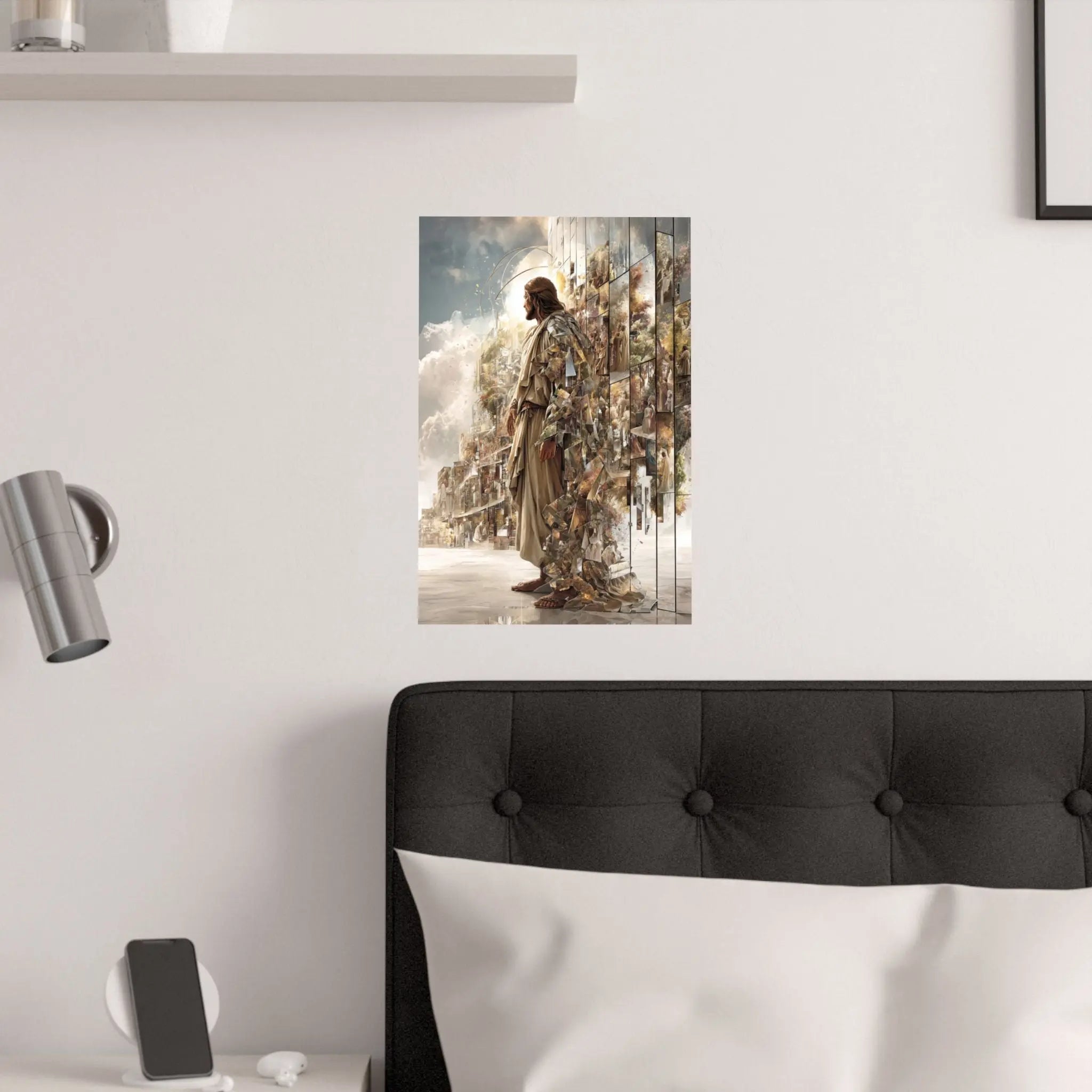 Jesus in Glory Satin Poster – Inspirational Religious Wall Art (210gsm) Printify
