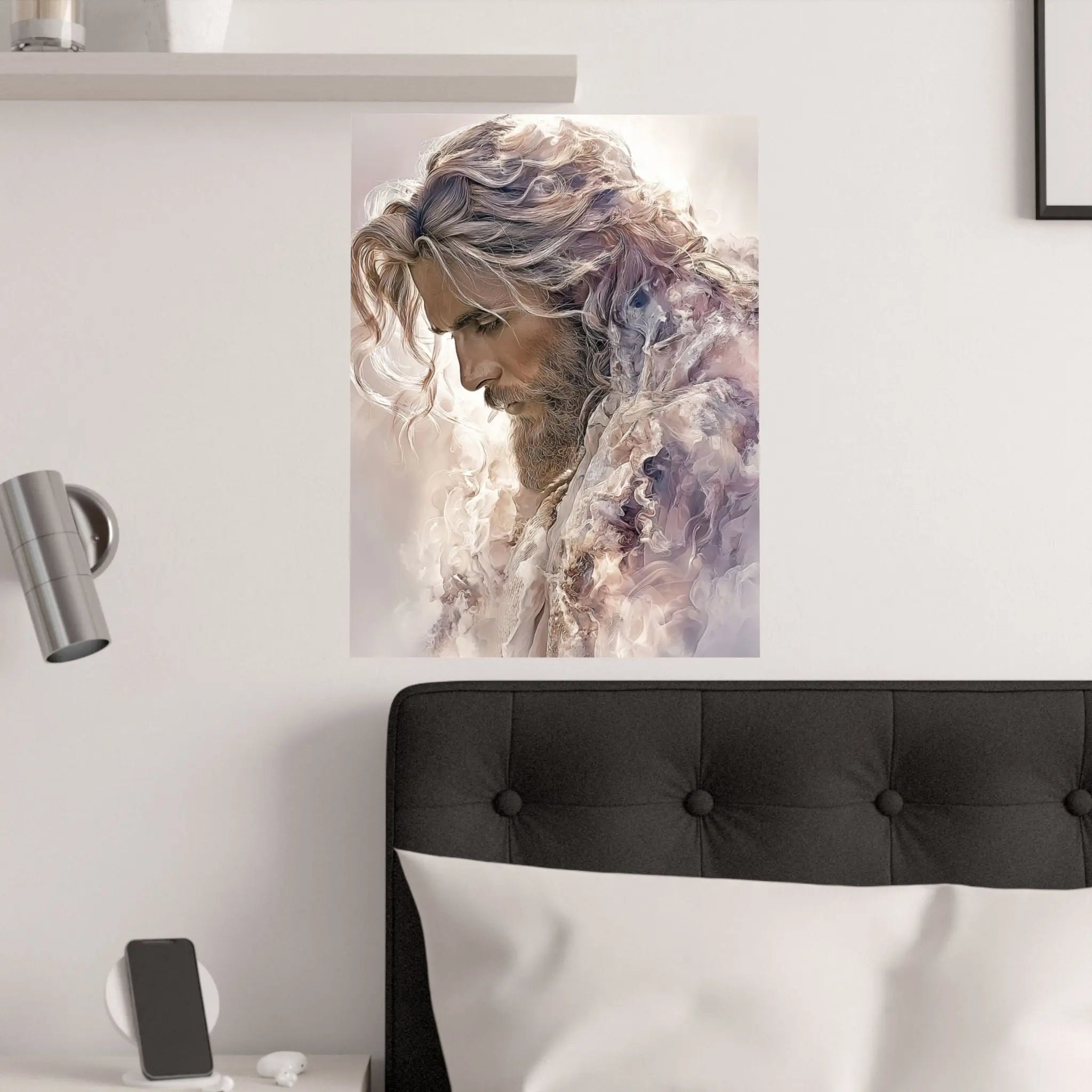 Satin Poster — Ethereal Jesus Figure Art Print (210gsm) Printify