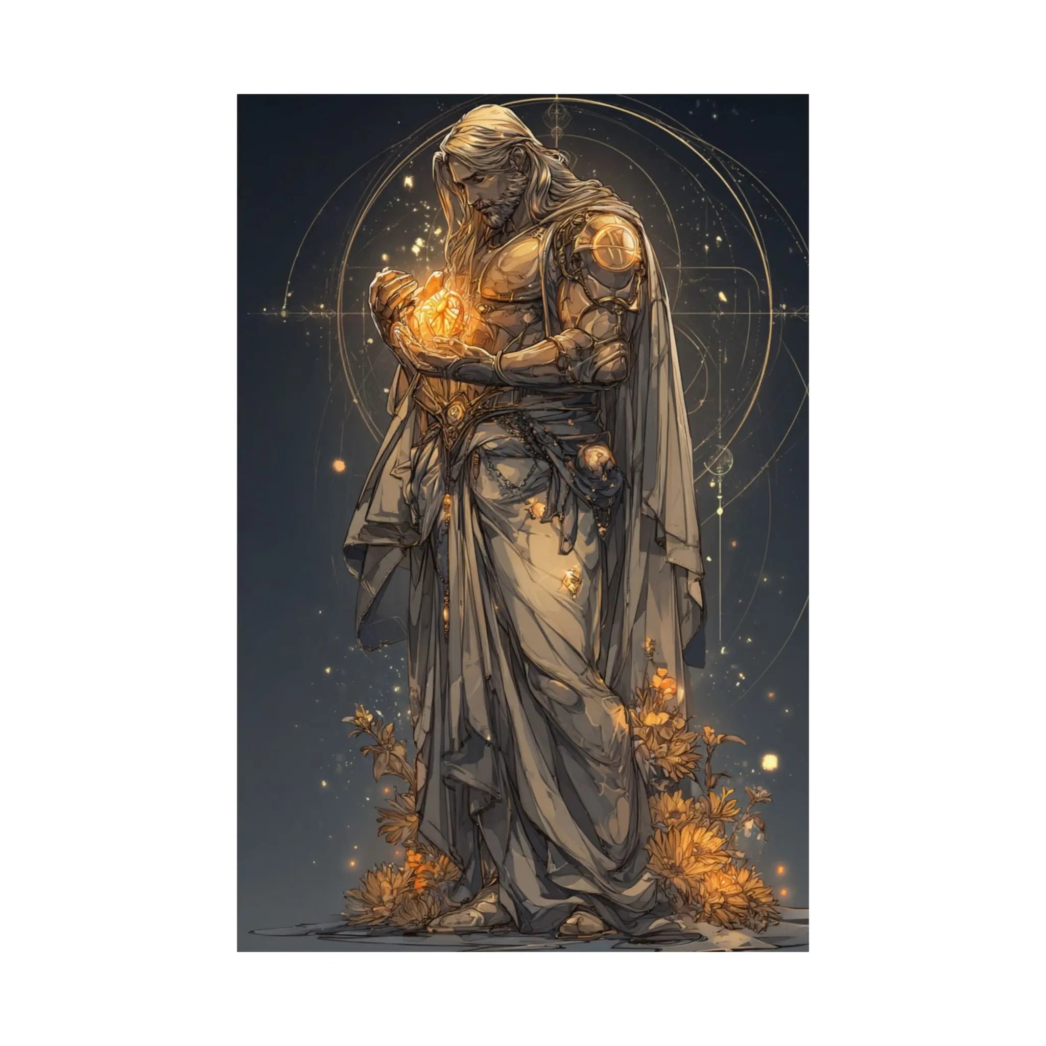 Satin Poster — Golden Guardian Art Print Printify