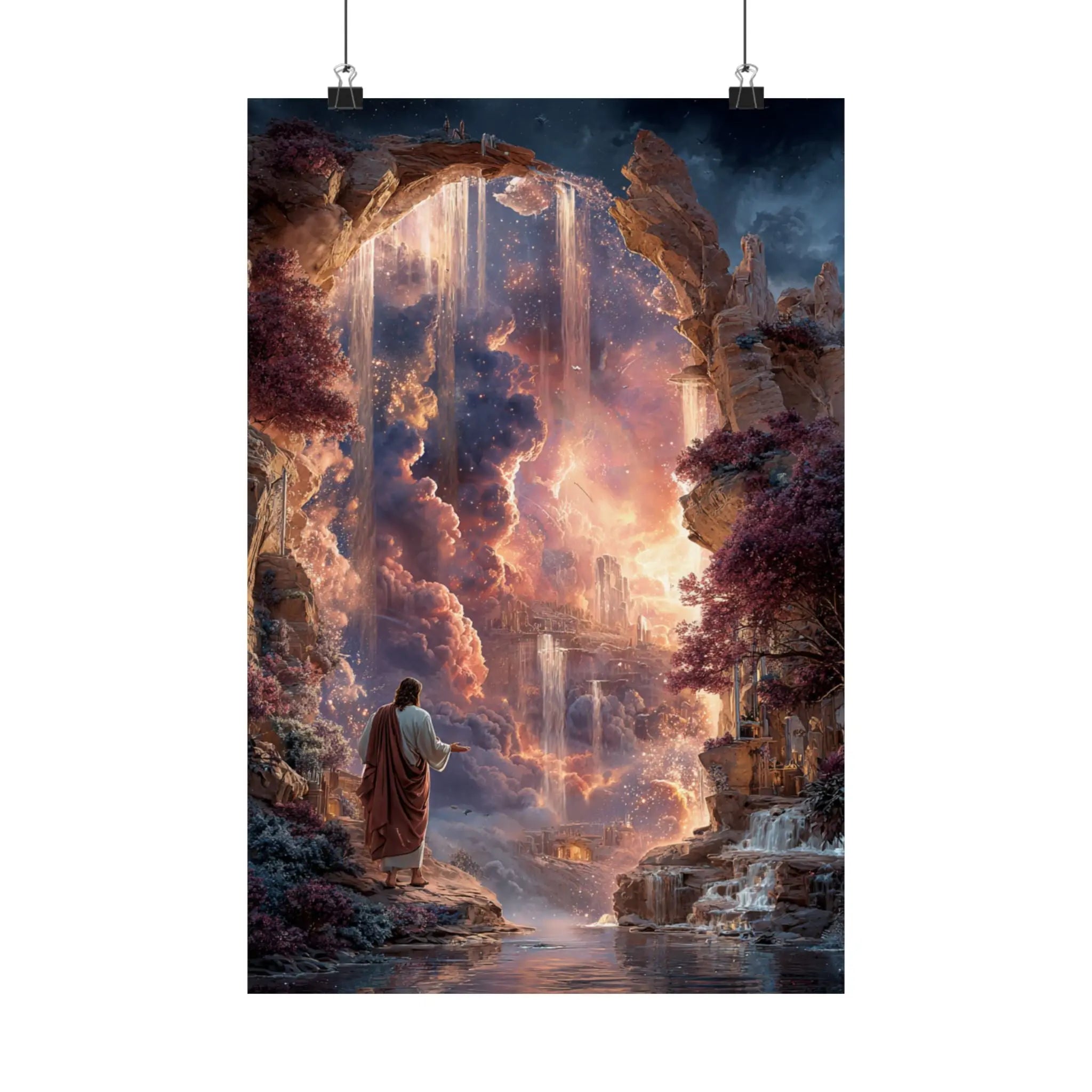 Heavenly Gateway Satin Poster Printify