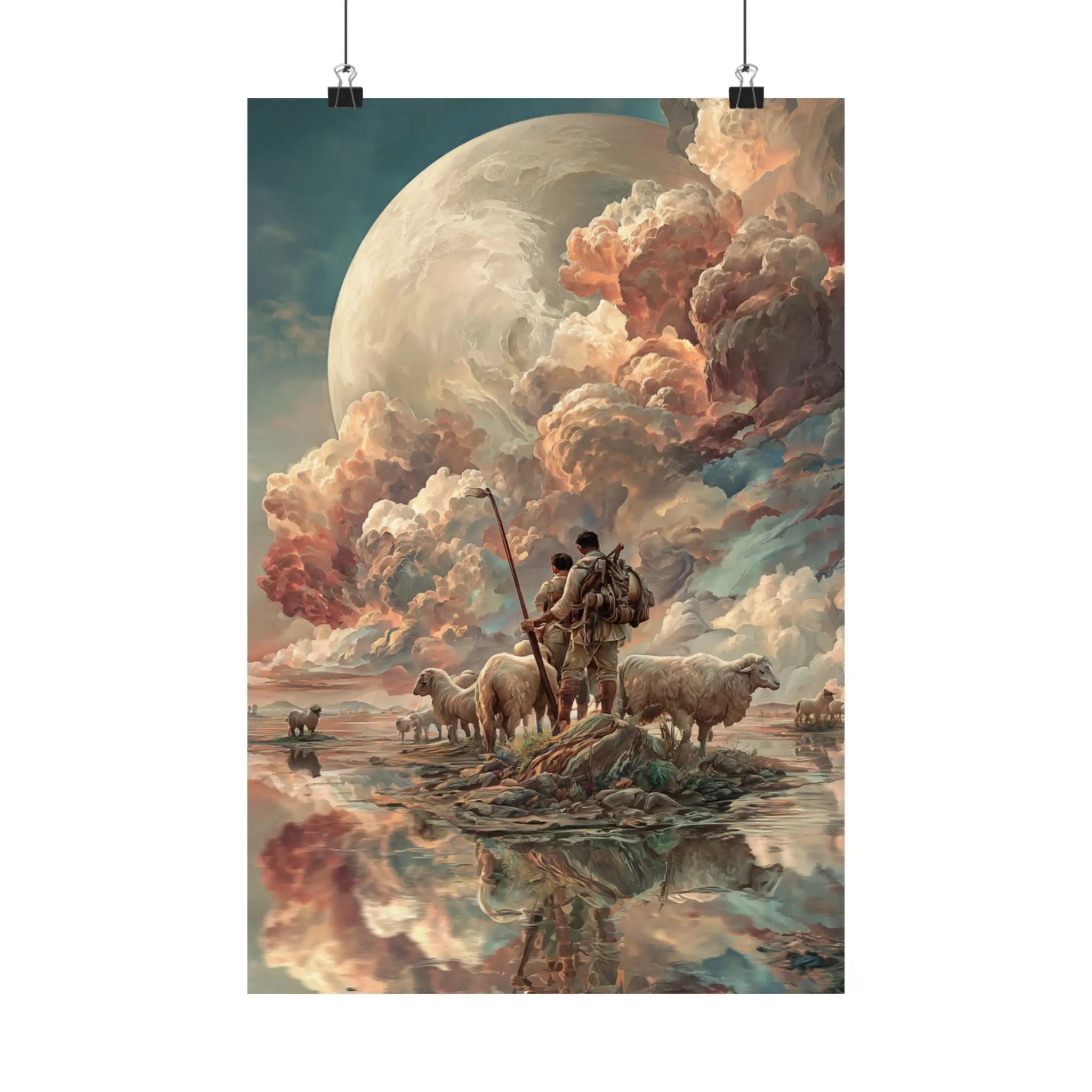 Satin Poster — Shepherd & Flock Moonlit Fantasy Print (210gsm) Printify