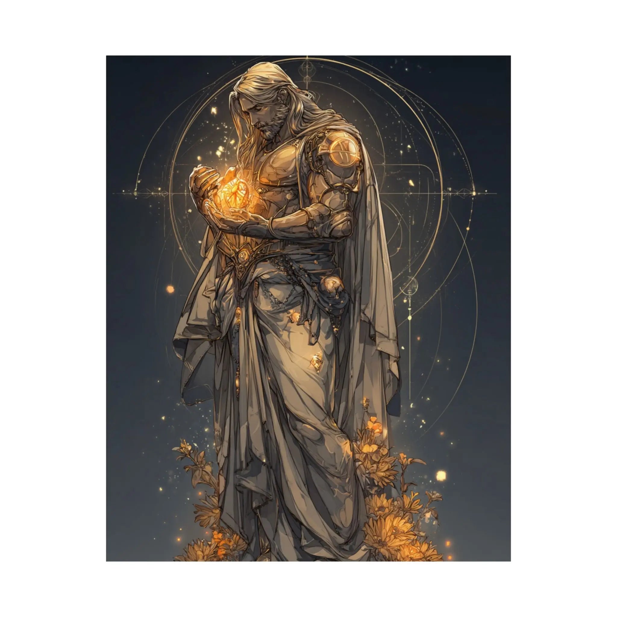 Satin Poster — Golden Guardian Art Print Printify
