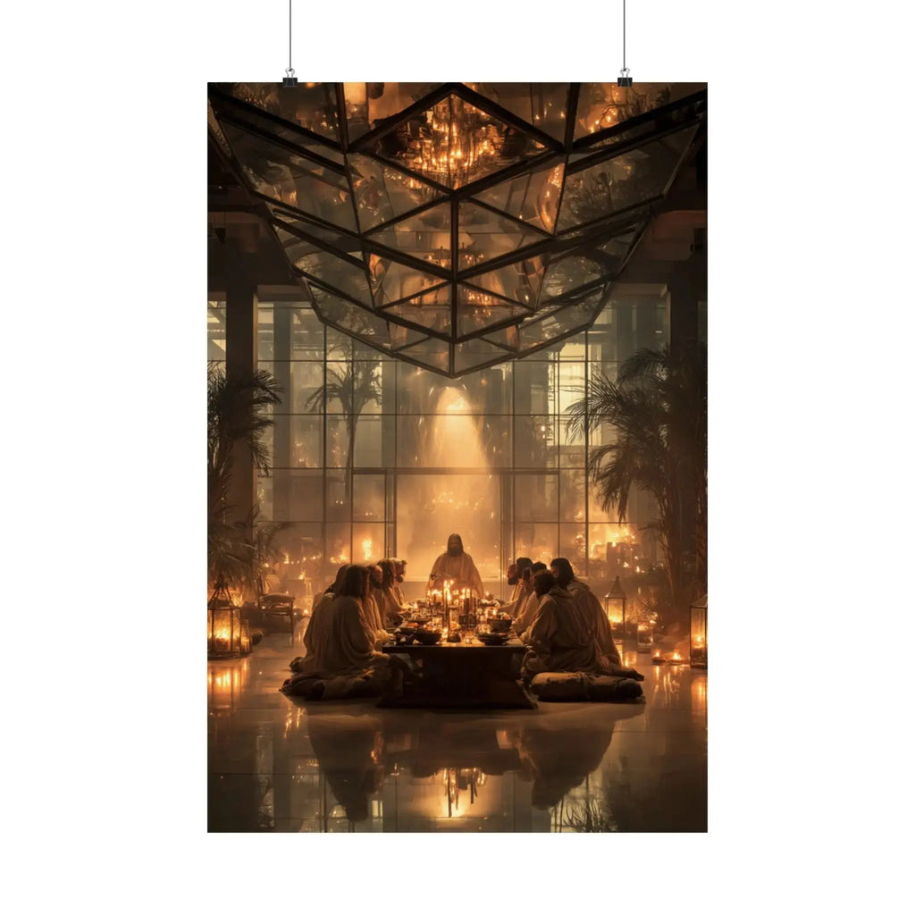 Satin Poster — Candlelit Gathering Art Print (210gsm) Printify