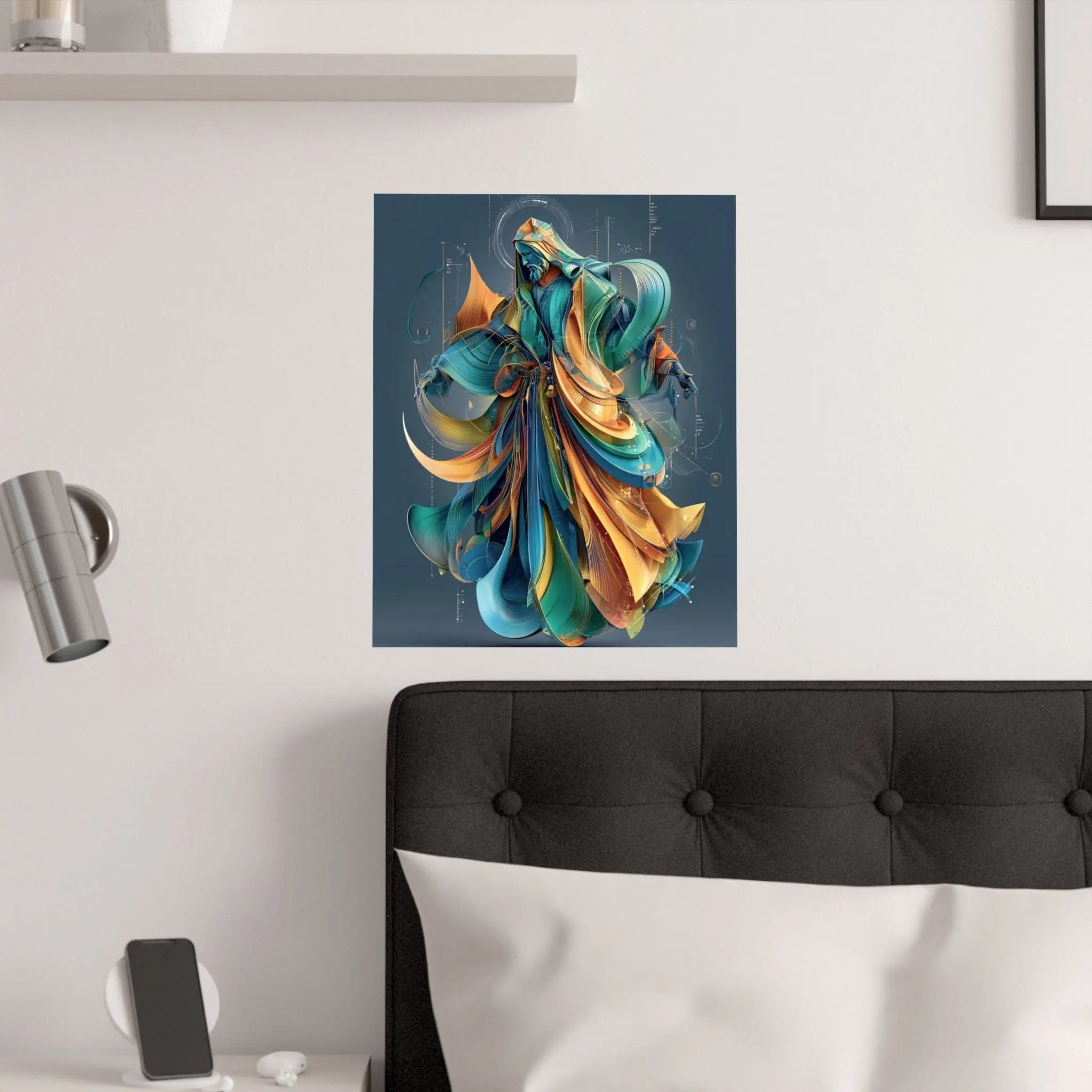 Satin Poster — Abstract Flowing Robe Digital Art (210gsm) Printify