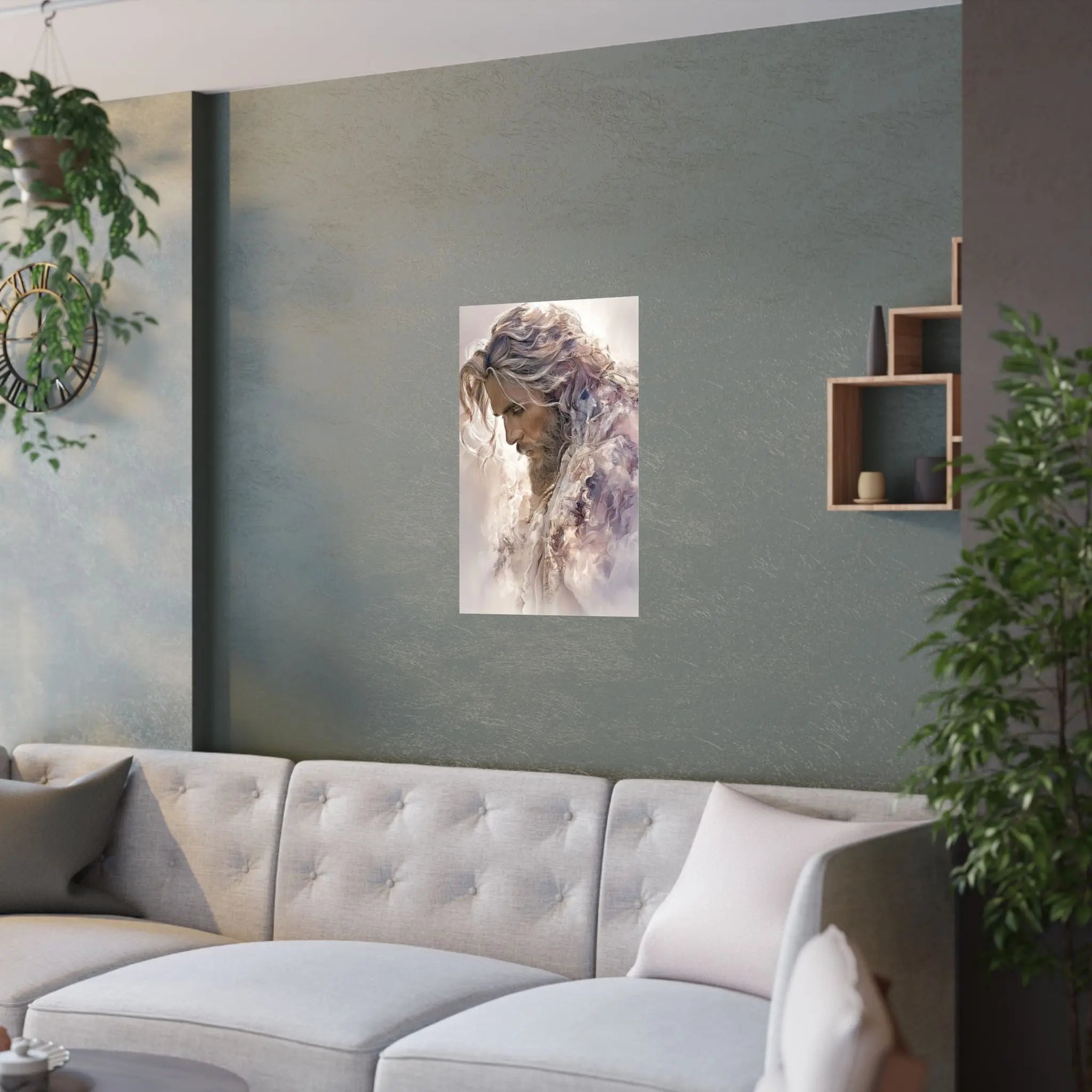 Satin Poster — Ethereal Jesus Figure Art Print (210gsm) Printify