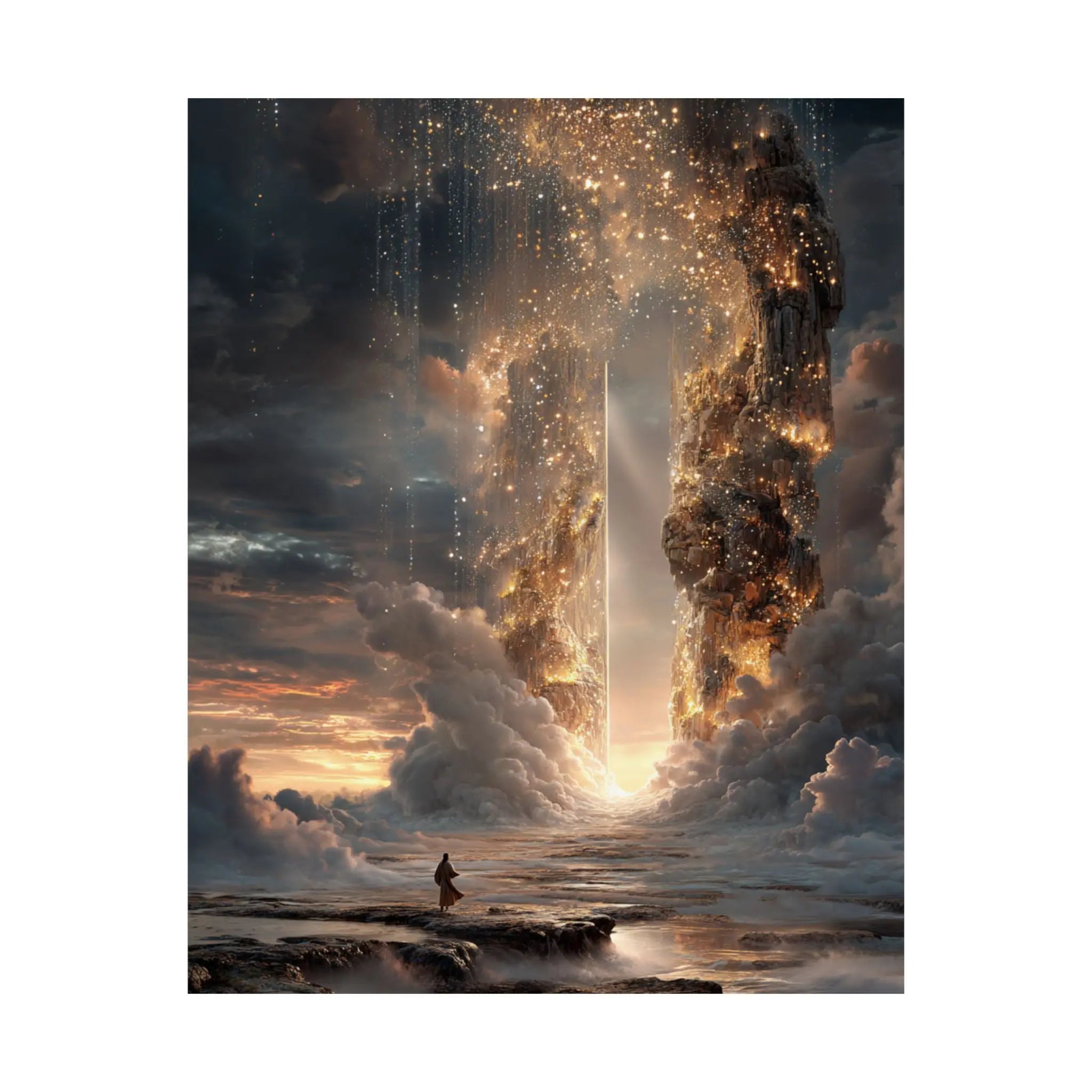 Satin Poster — Epic Fantasy Skyline Wall Art (210gsm) Printify