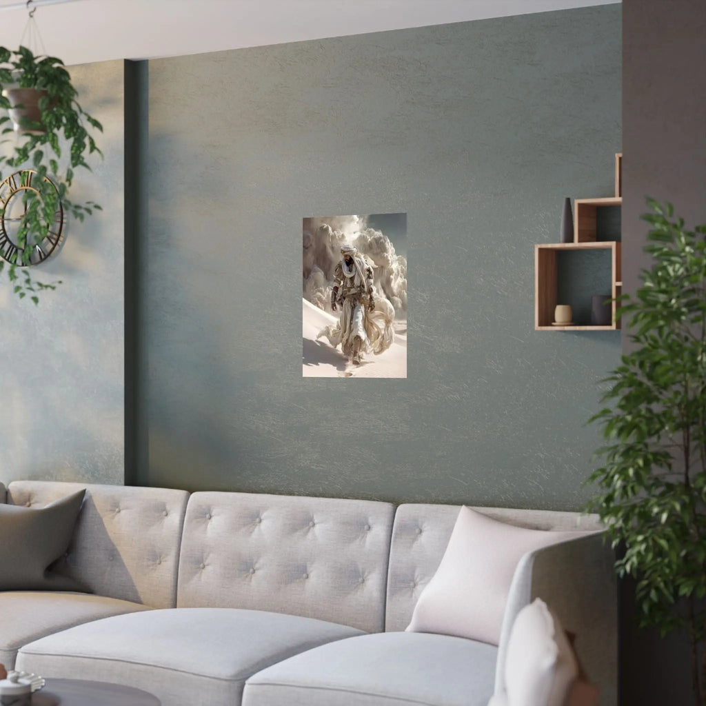 Desert Nomad Satin Poster — Dramatic Middle Eastern Wanderer Art Print Printify