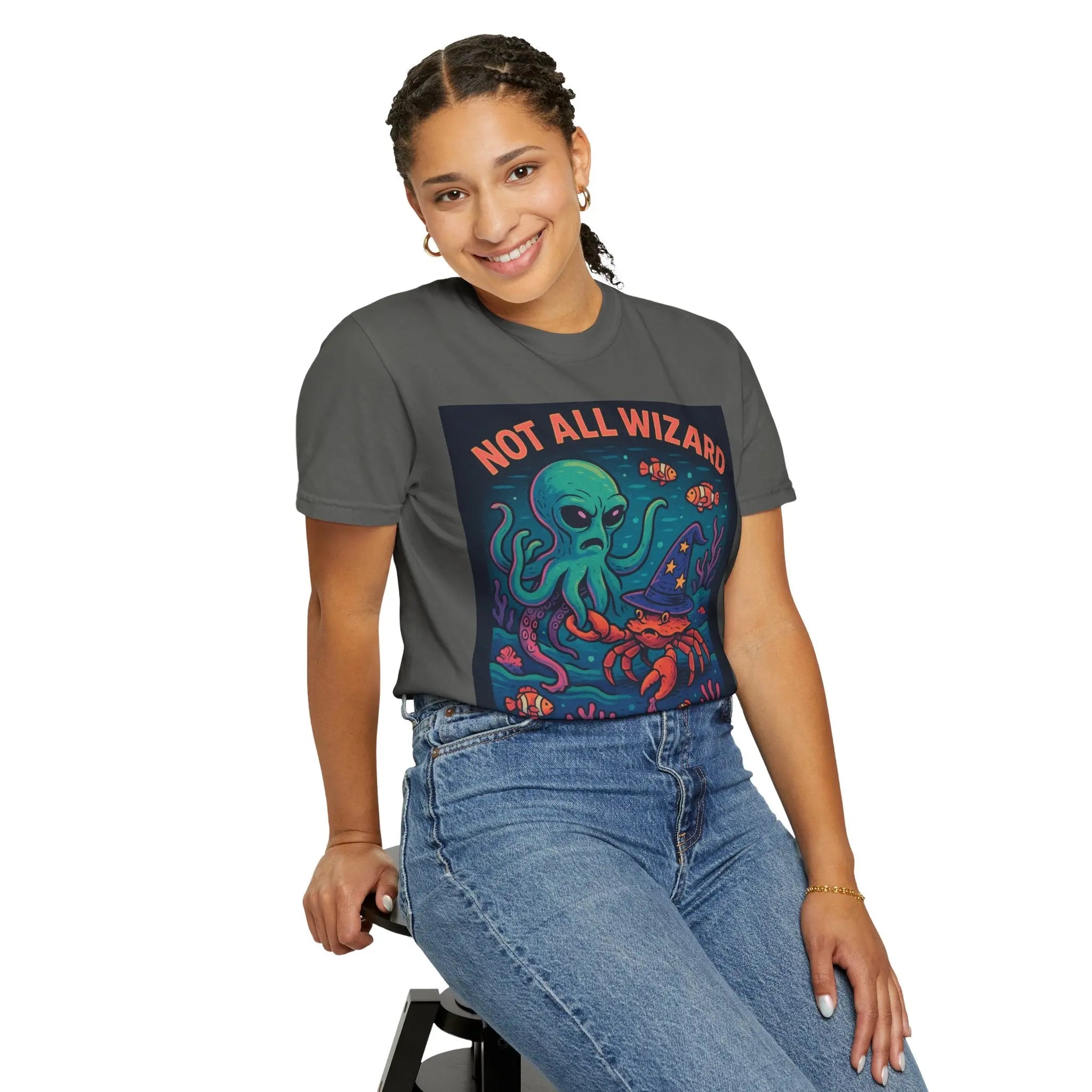 Funny Octopus & Crab T-Shirt - "Not All Wizards Have Beards" Printify