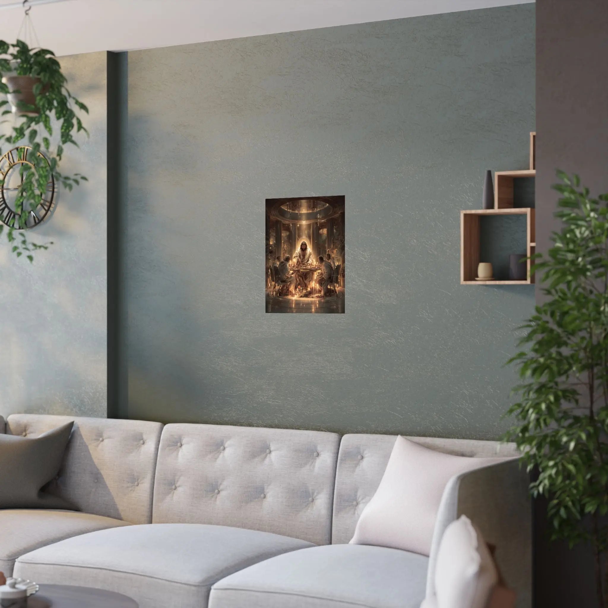 Religious Satin Poster – Last Supper-Inspired Spiritual Wall Art Printify