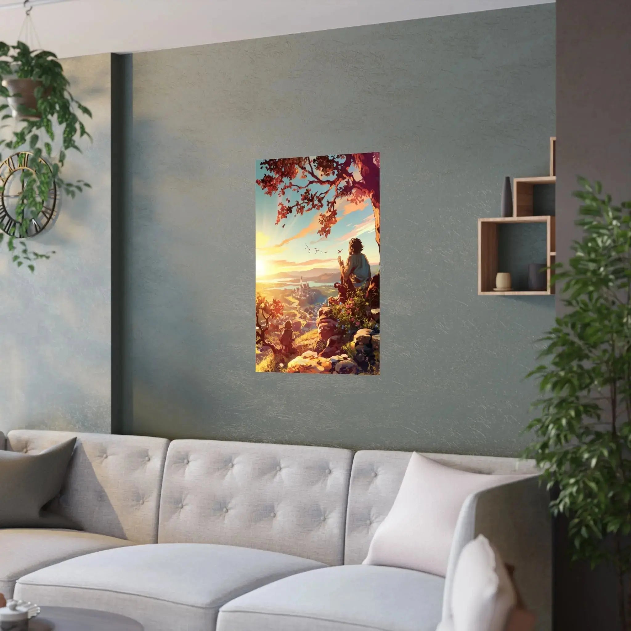 Satin Poster — Serene Sunrise Landscape Art Print Printify