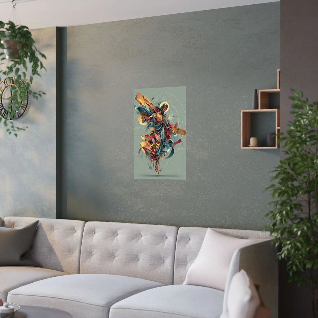 Satin Poster — Abstract Jesus Figure Art Print (210gsm) Printify