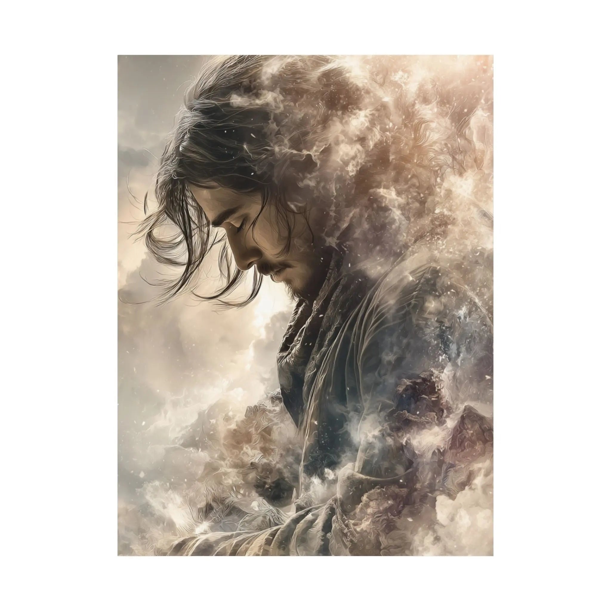Satin Poster — Moody Portrait Art Print (210gsm) Printify