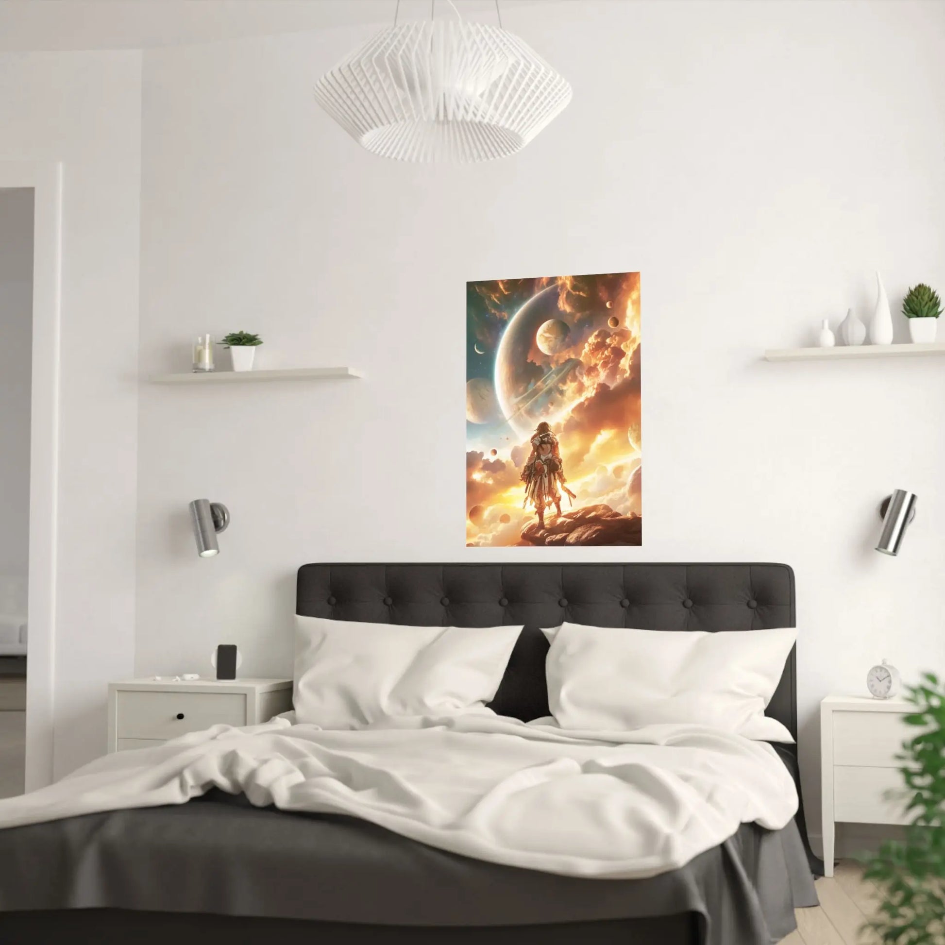 Satin Poster — Epic Space Explorer Sunset Wall Art Printify