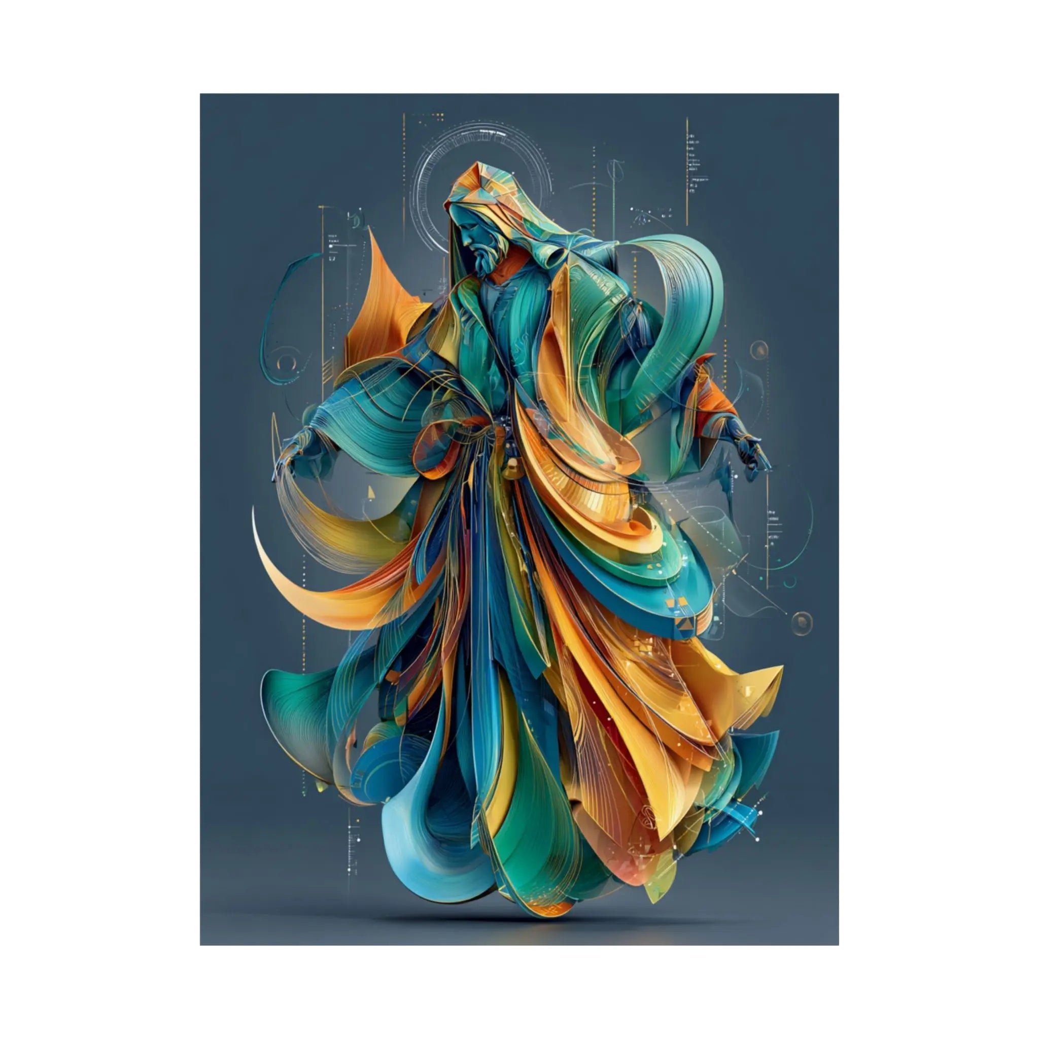 Satin Poster — Abstract Flowing Robe Digital Art (210gsm) Printify