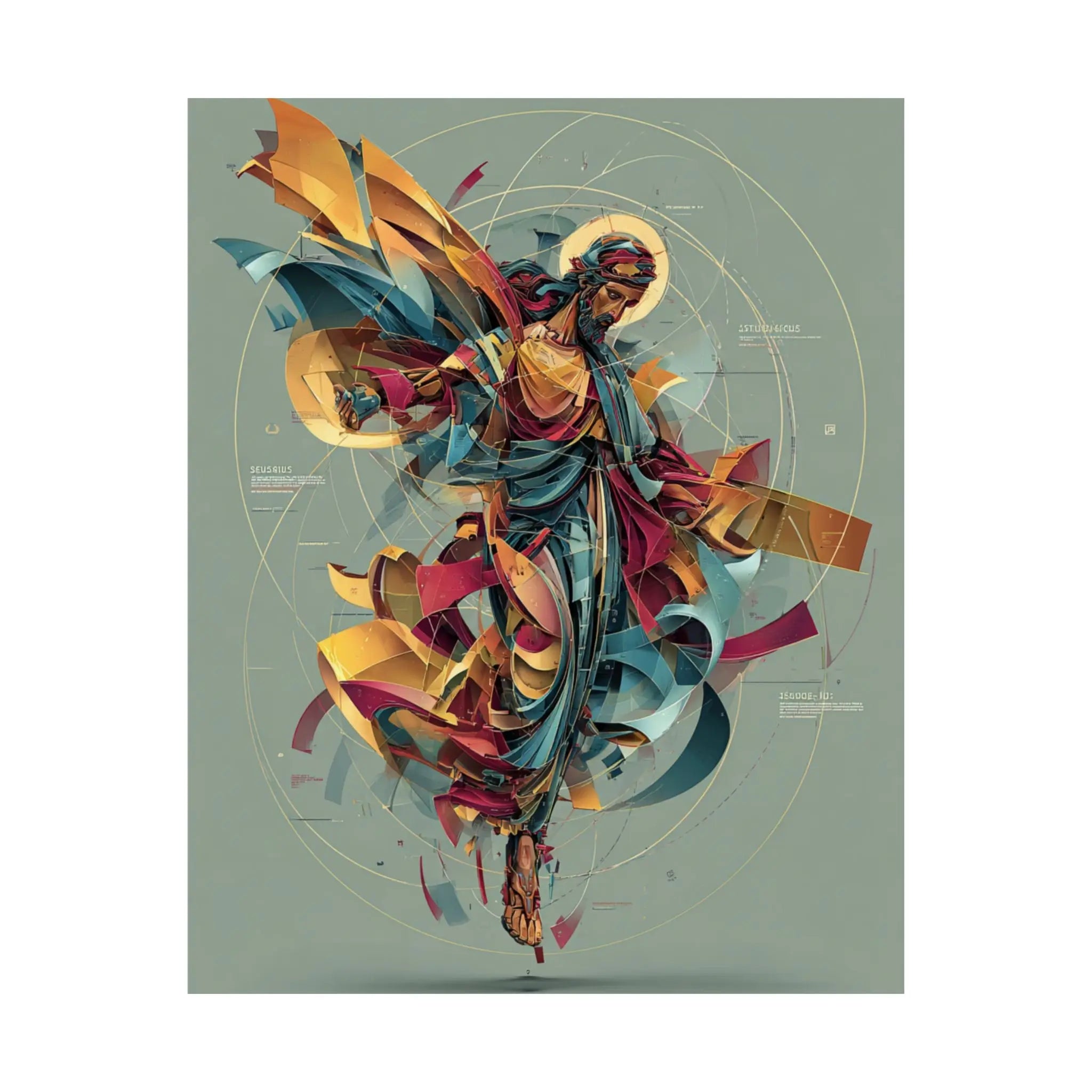 Satin Poster — Abstract Jesus Figure Art Print (210gsm) Printify