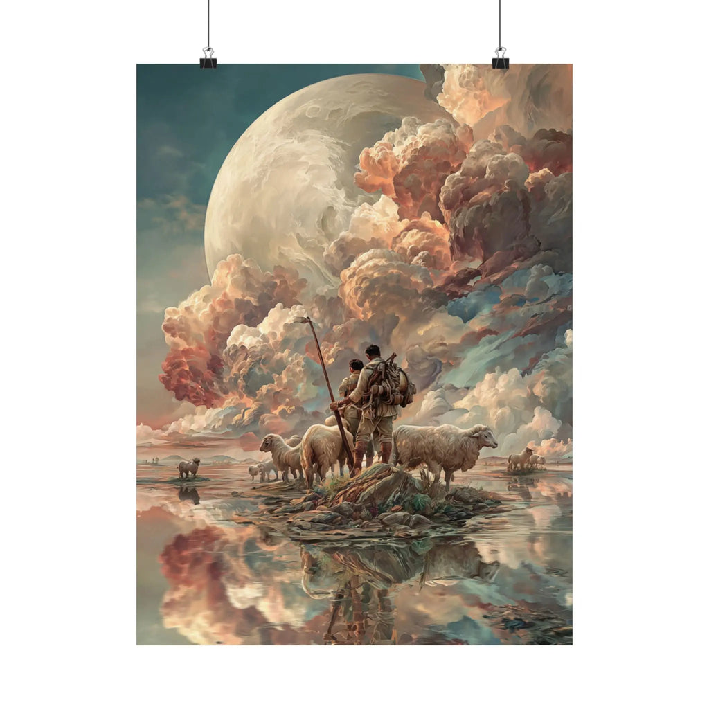 Satin Poster — Shepherd & Flock Moonlit Fantasy Print (210gsm) Printify