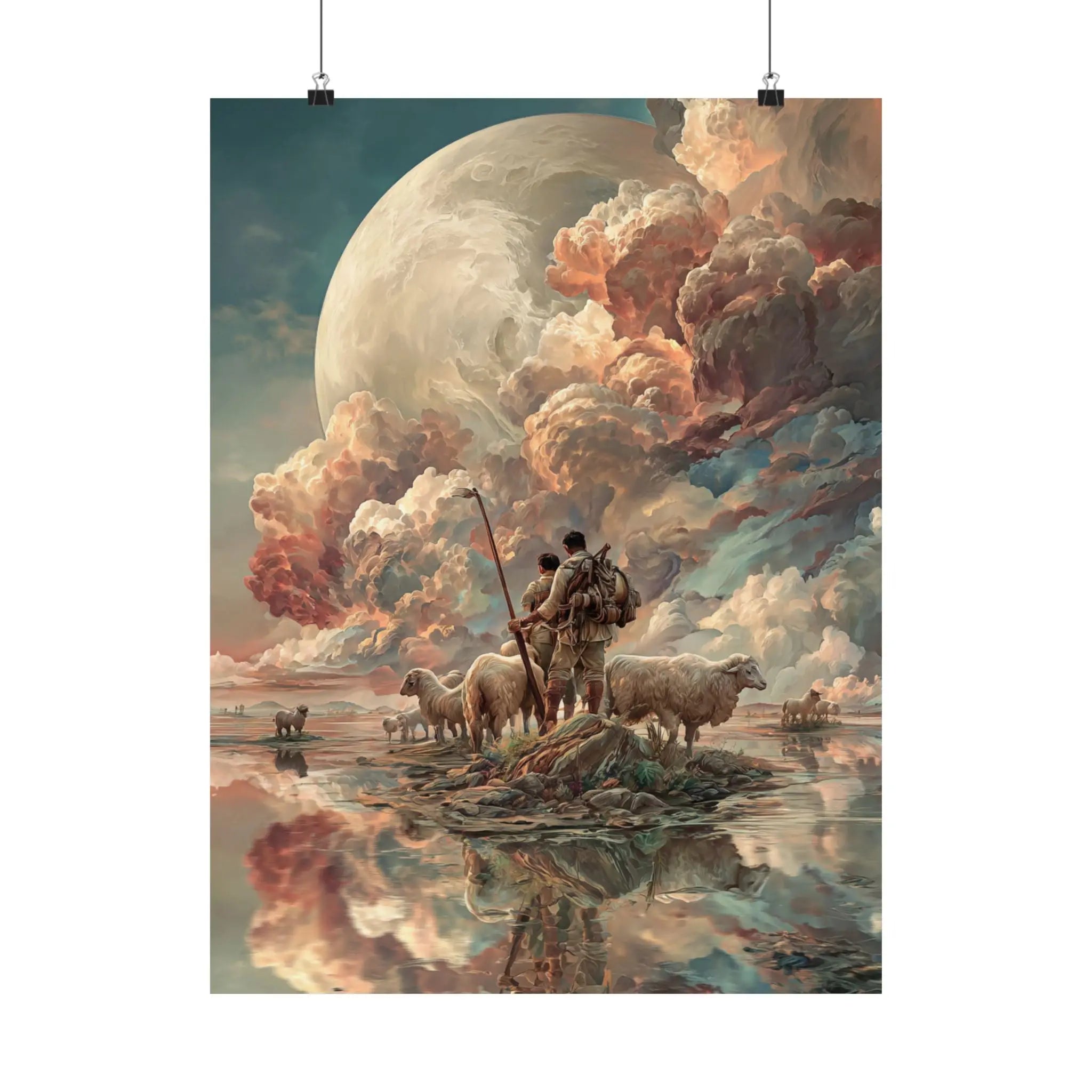 Satin Poster — Shepherd & Flock Moonlit Fantasy Print (210gsm) Printify