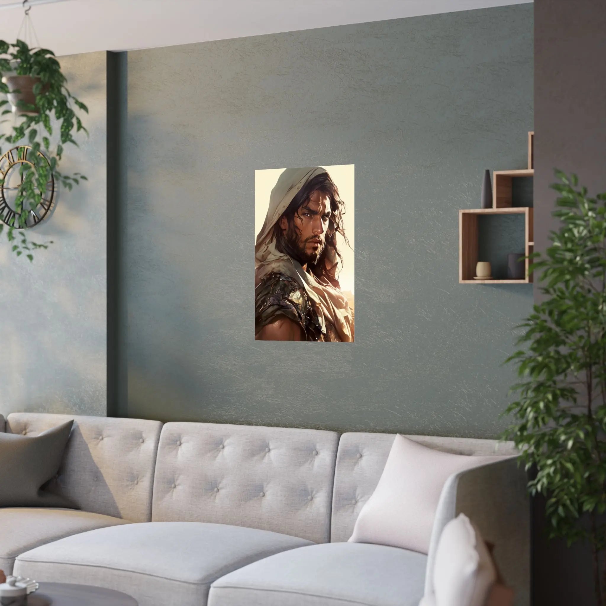Good Samaritan Satin Poster — Dramatic Middle Eastern Hero Portrait Printify