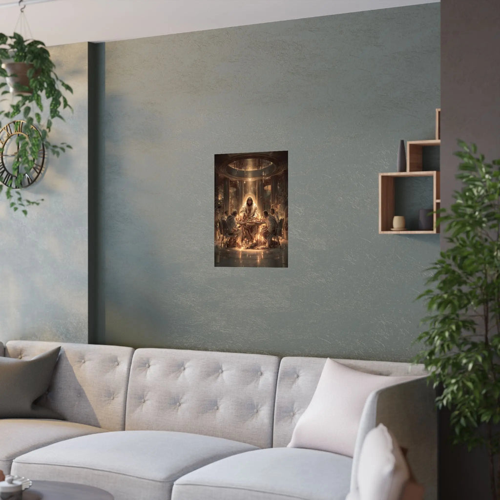 Religious Satin Poster – Last Supper-Inspired Spiritual Wall Art Printify