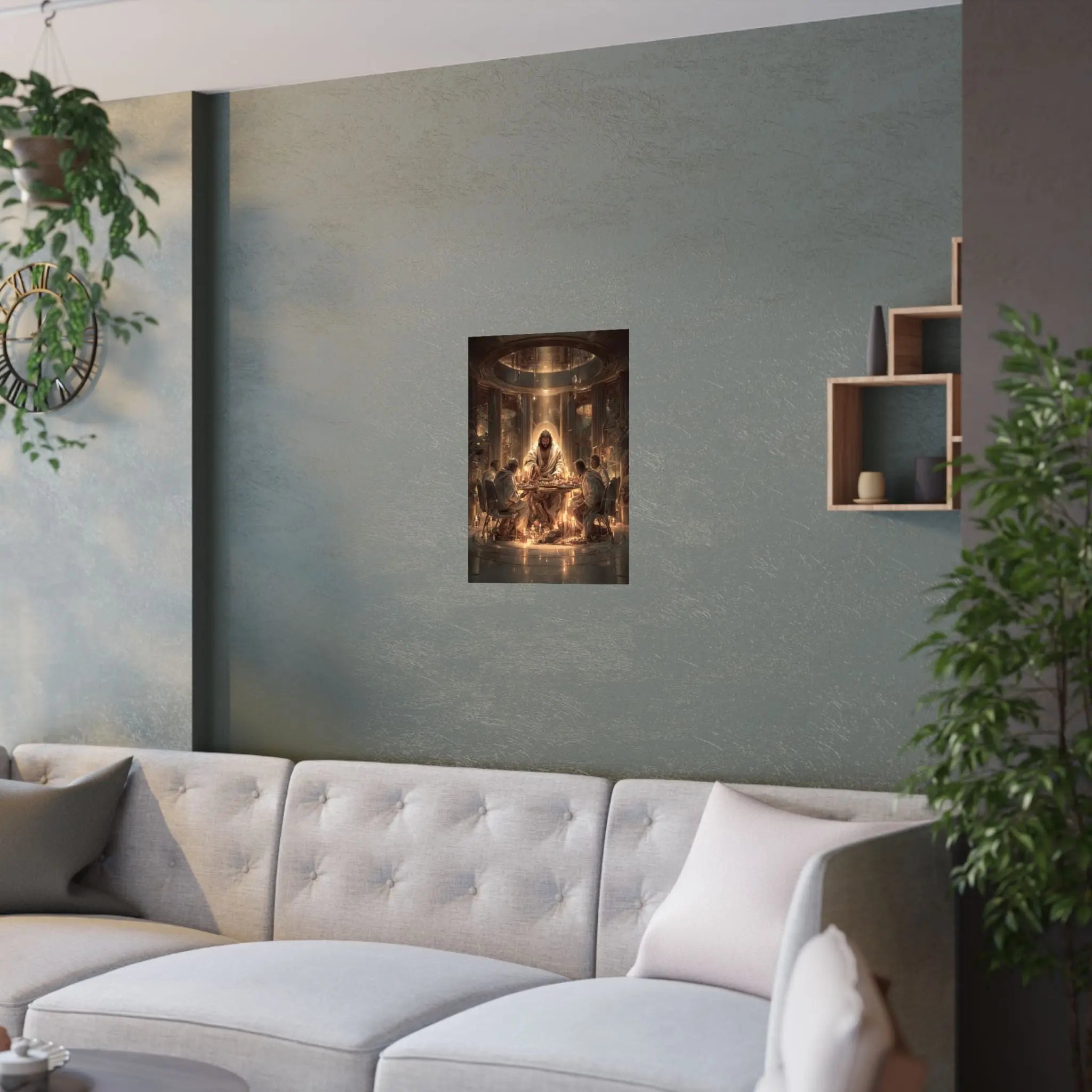 Religious Satin Poster – Last Supper-Inspired Spiritual Wall Art Printify