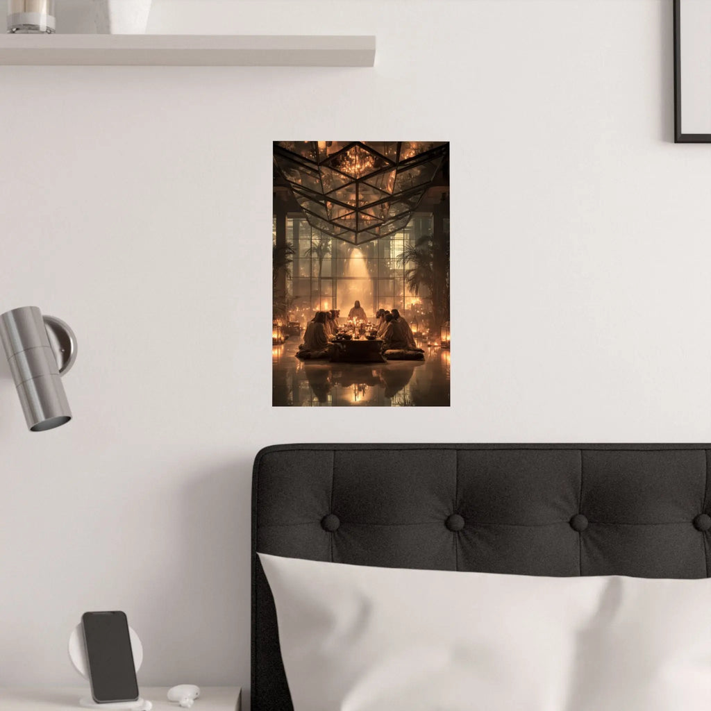 Satin Poster — Candlelit Gathering Art Print (210gsm) Printify