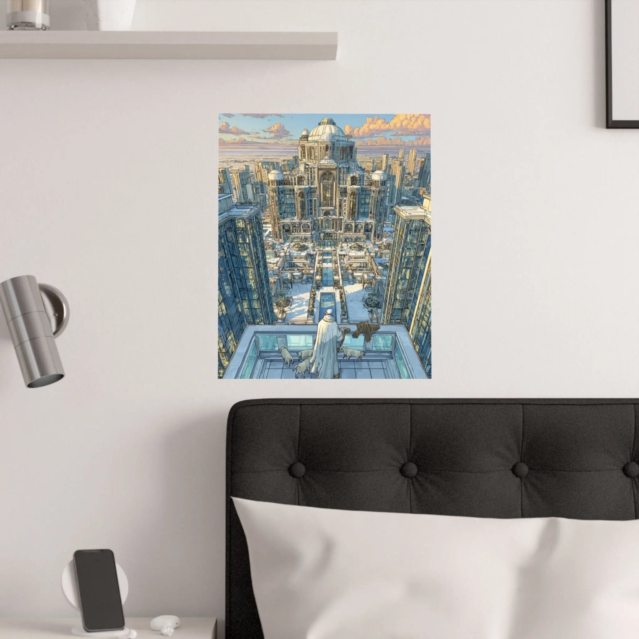 Satin Poster — Snowbound Cityscape Art Print Printify