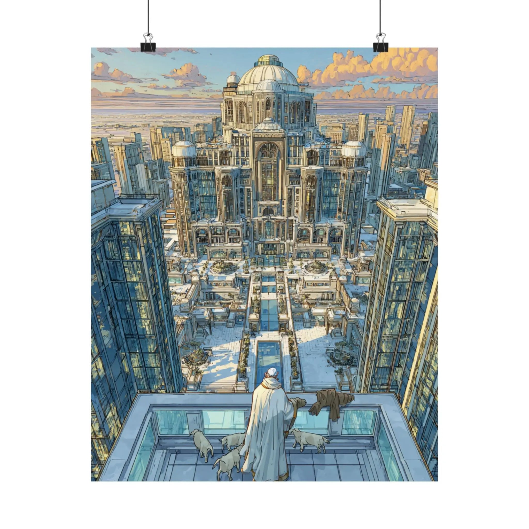 Satin Poster — Snowbound Cityscape Art Print Printify
