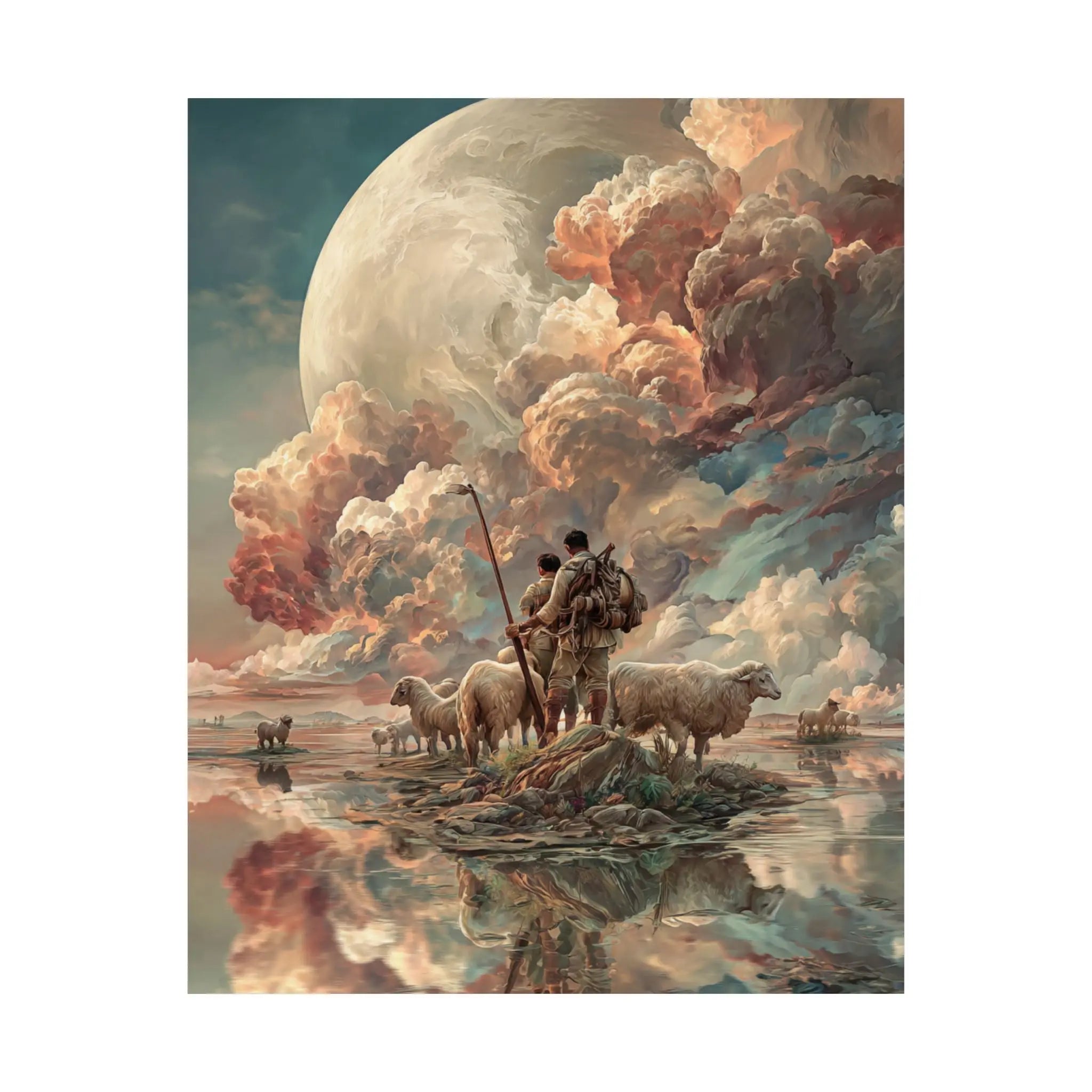 Satin Poster — Shepherd & Flock Moonlit Fantasy Print (210gsm) Printify
