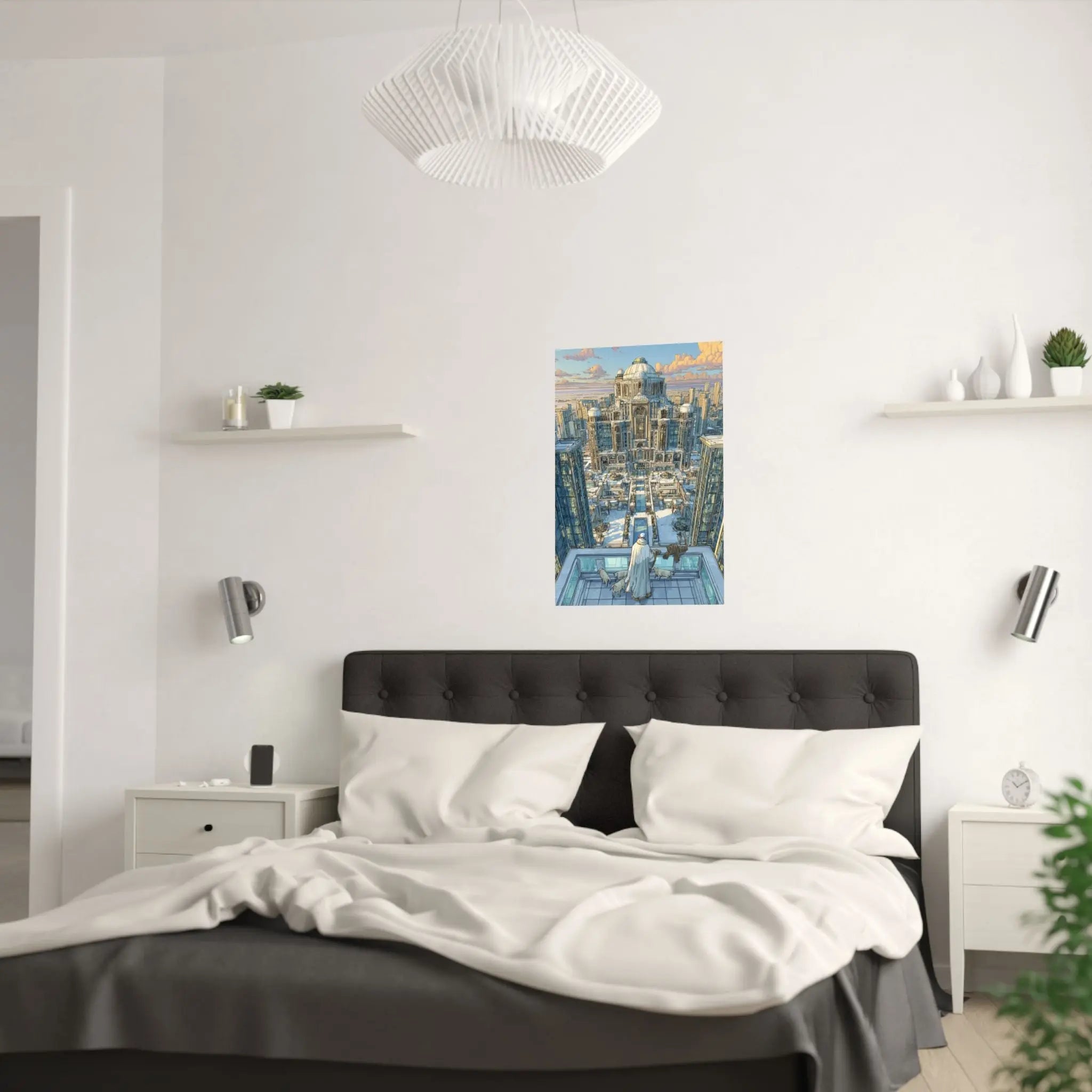 Satin Poster — Snowbound Cityscape Art Print Printify
