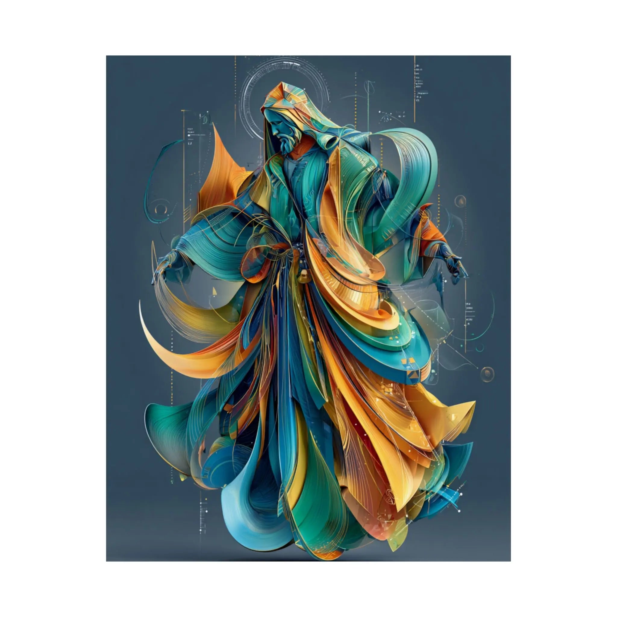 Satin Poster — Abstract Flowing Robe Digital Art (210gsm) Printify