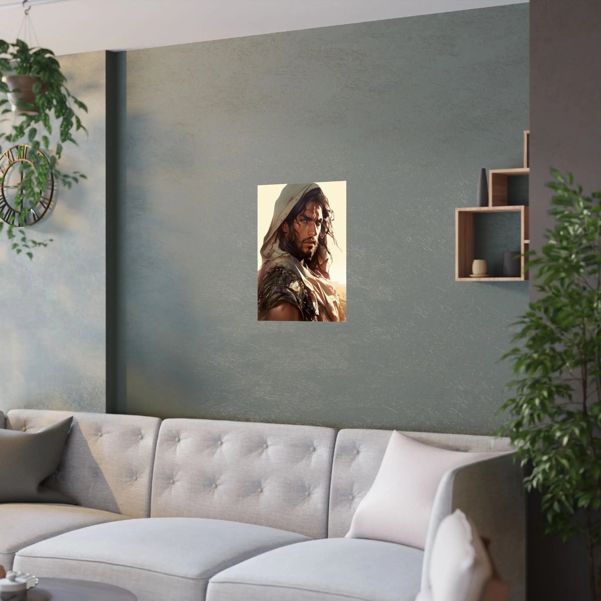 Good Samaritan Satin Poster — Dramatic Middle Eastern Hero Portrait Printify