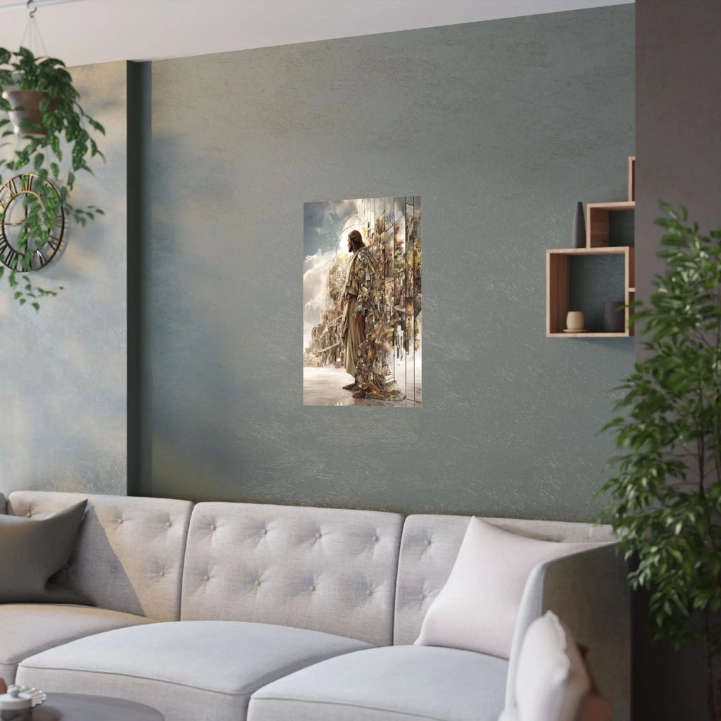 Jesus in Glory Satin Poster – Inspirational Religious Wall Art (210gsm) Printify
