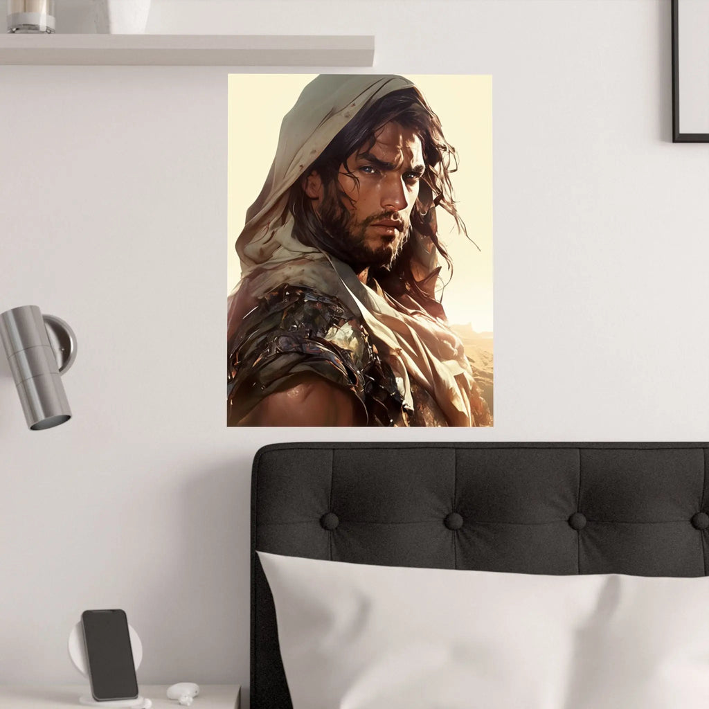 Good Samaritan Satin Poster — Dramatic Middle Eastern Hero Portrait Printify