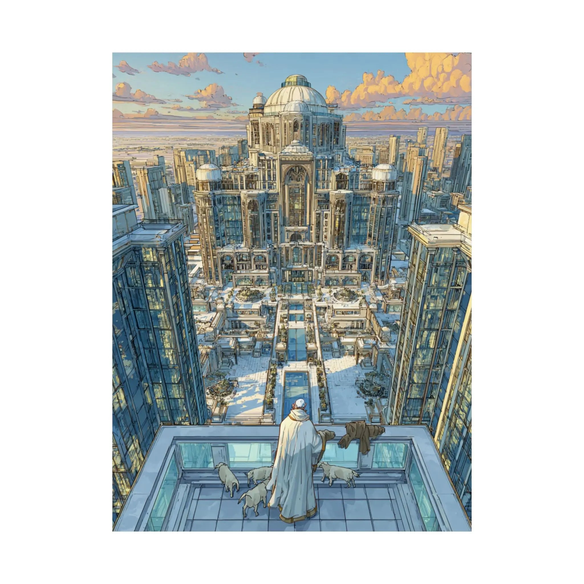 Satin Poster — Snowbound Cityscape Art Print Printify