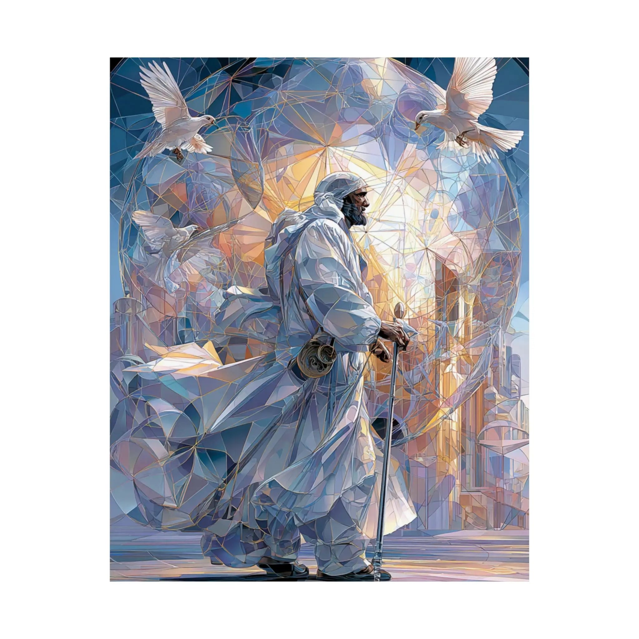 Satin Poster — Majestic Guardian in Light (Satin 210gsm) Printify