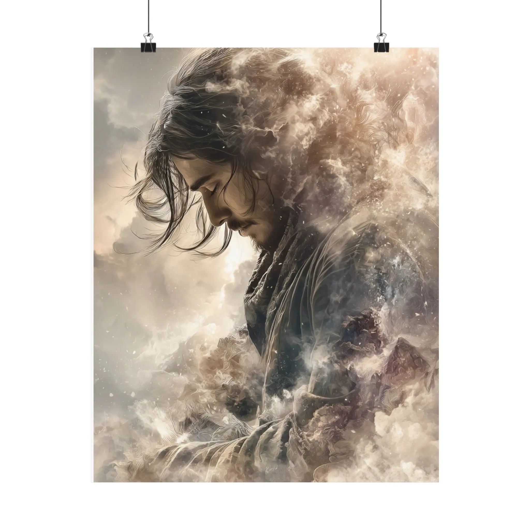 Satin Poster — Moody Portrait Art Print (210gsm) Printify