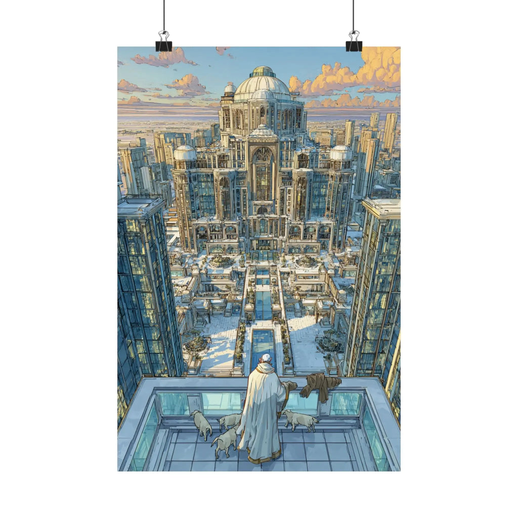 Satin Poster — Snowbound Cityscape Art Print Printify
