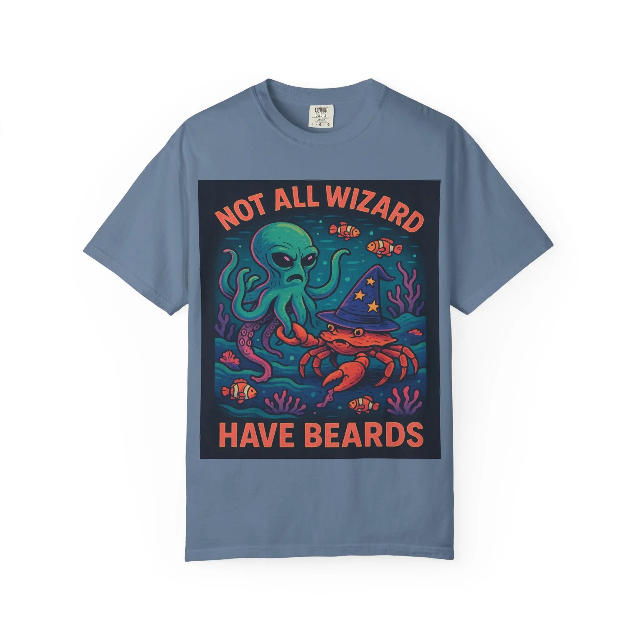 Funny Octopus & Crab T-Shirt - "Not All Wizards Have Beards" Printify