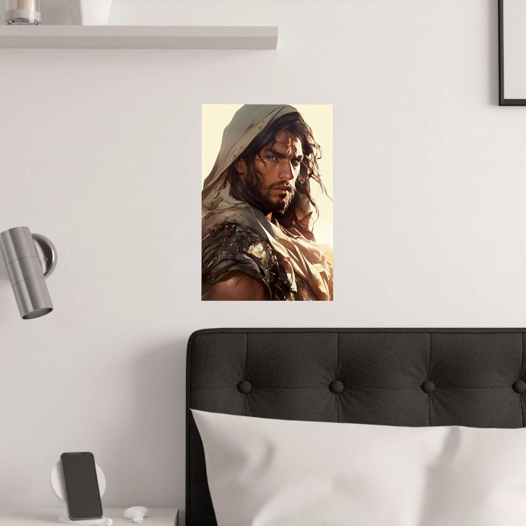 Good Samaritan Satin Poster — Dramatic Middle Eastern Hero Portrait Printify