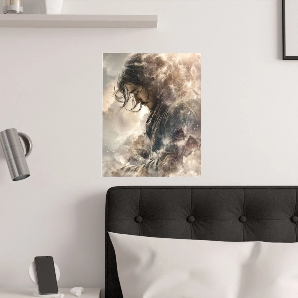 Satin Poster — Moody Portrait Art Print (210gsm) Printify