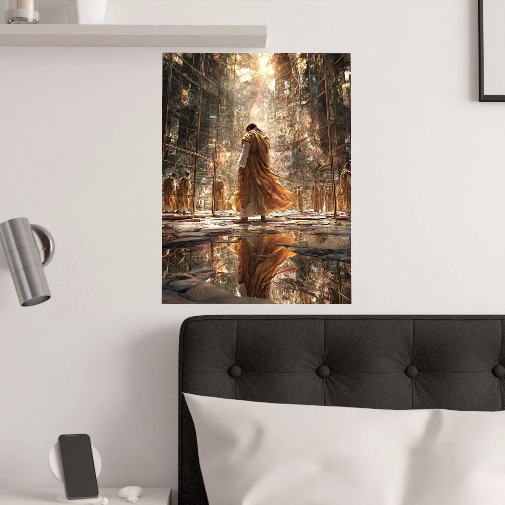Satin Poster — Golden Monastery Reflection (210gsm) Printify