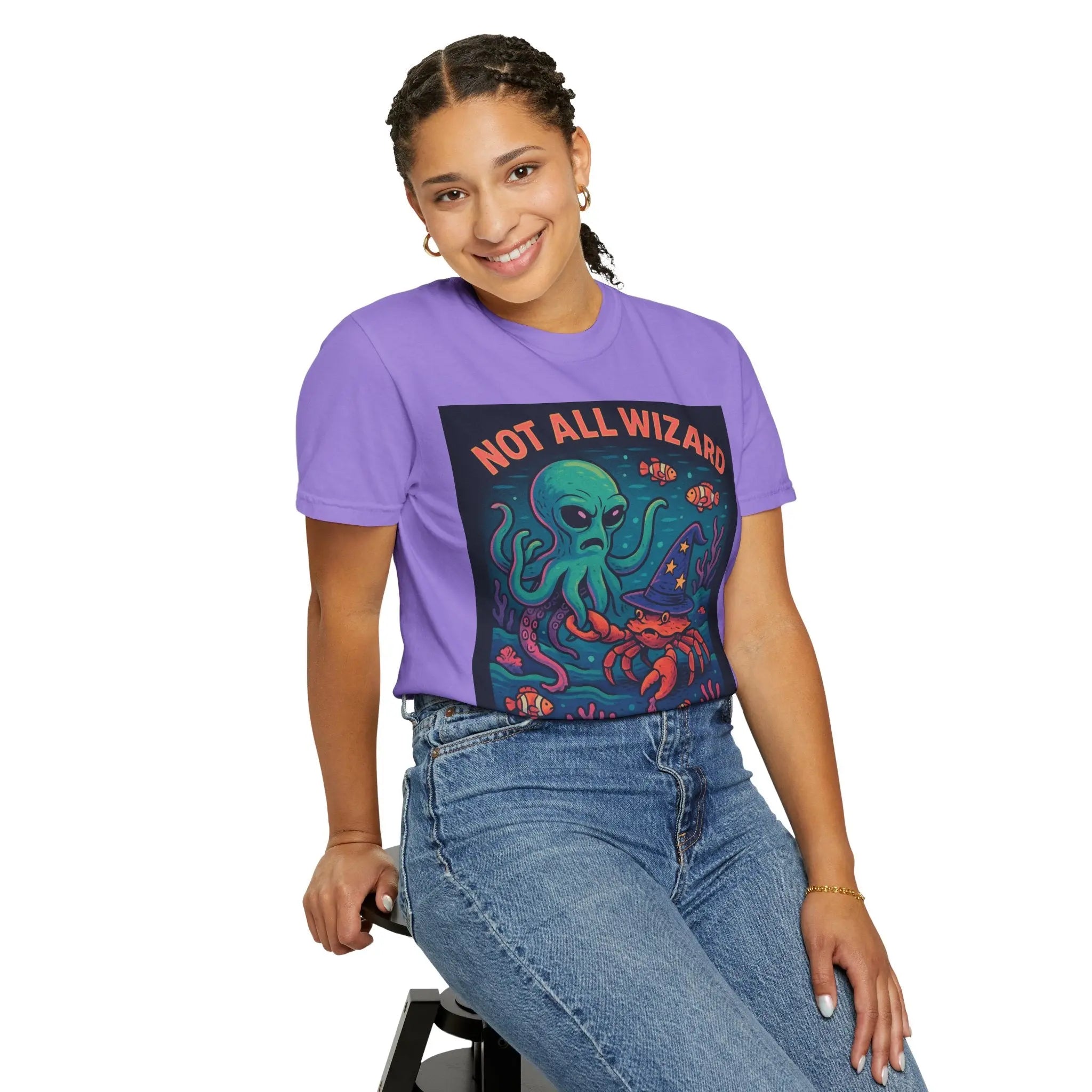 Funny Octopus & Crab T-Shirt - "Not All Wizards Have Beards" Printify