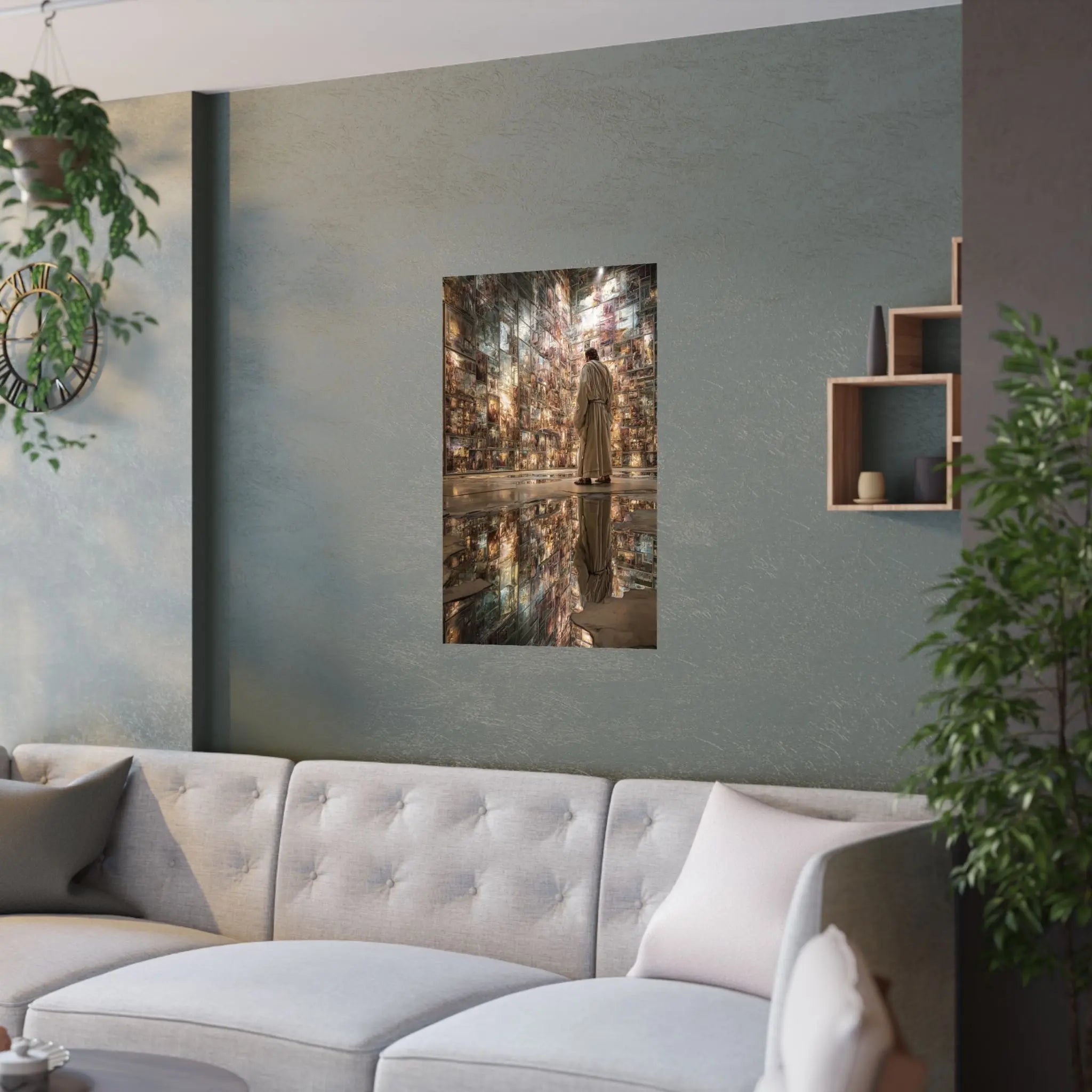 Dreamscape Reflection Satin Poster — Surreal Gallery Wall Art Printify